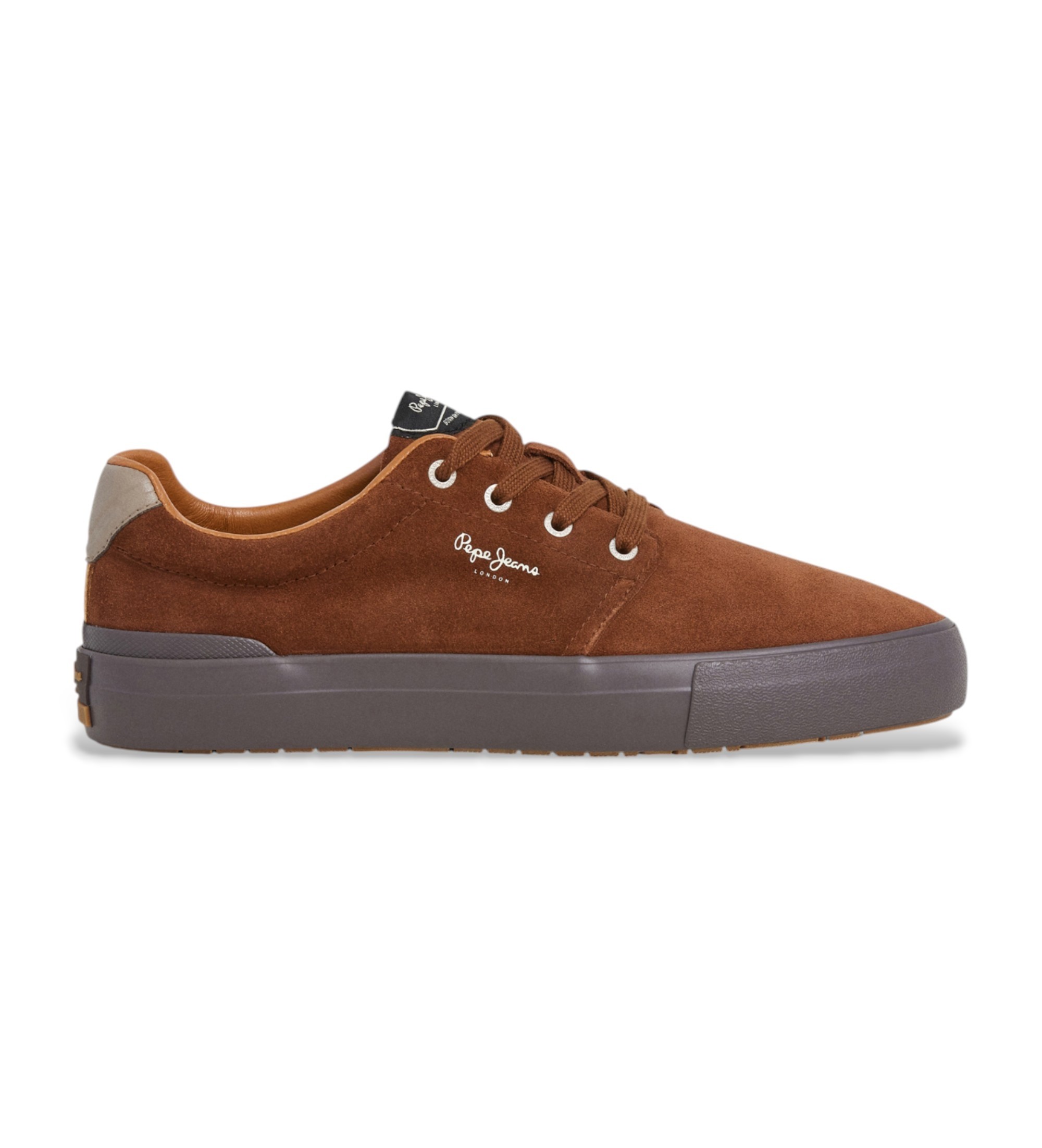 Pepe Jeans für Herren. PMS300002 Ben Casual Leder Turnschuhe braun (45), Wohnung, Wildleder, Schnürsenkel, Lässig