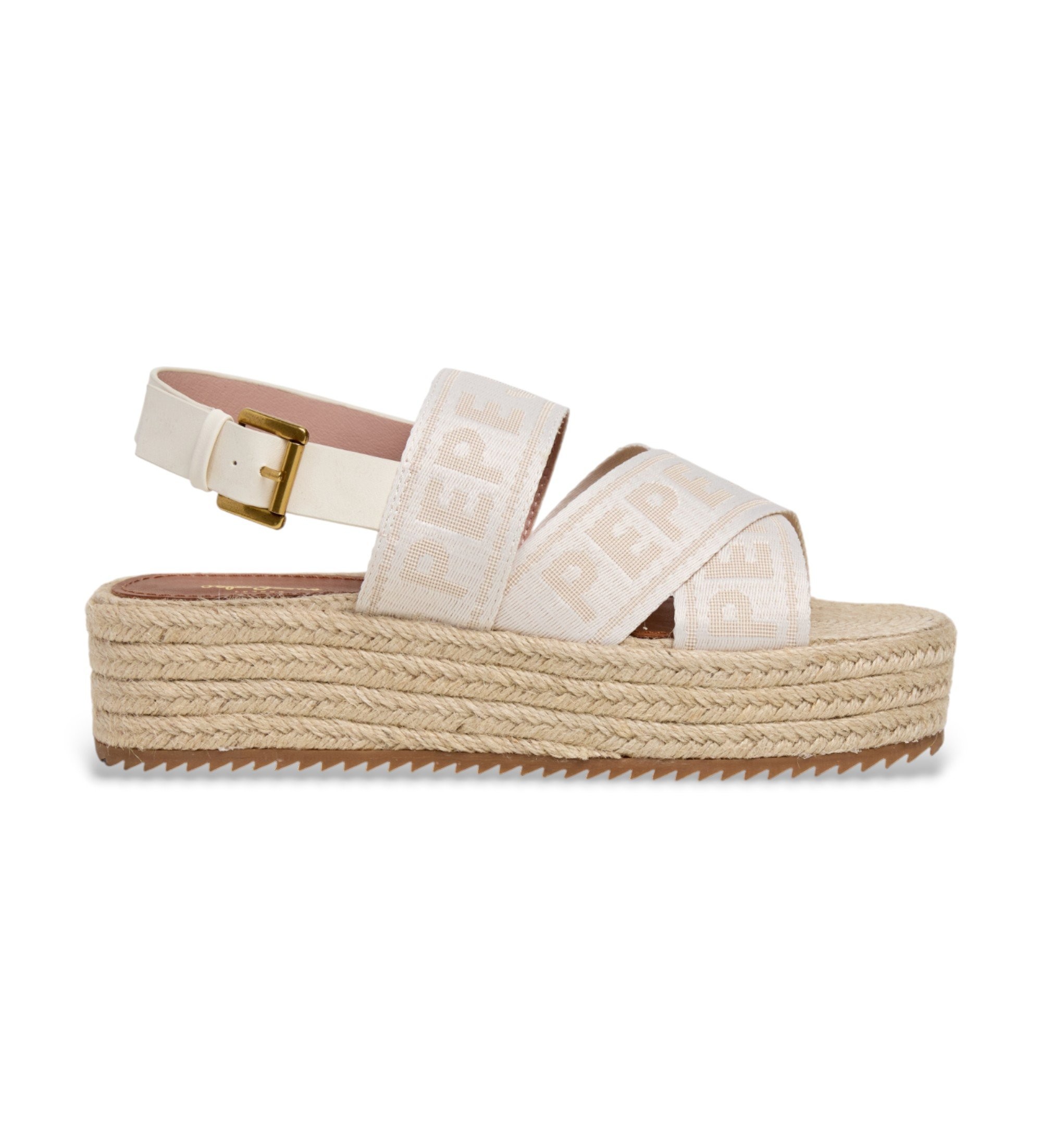 Pepe Jeans für Damen. PLS900013 Lyla Tanzsandalen weiß (37), 3 bis 5 cm, Schnalle, Lässig