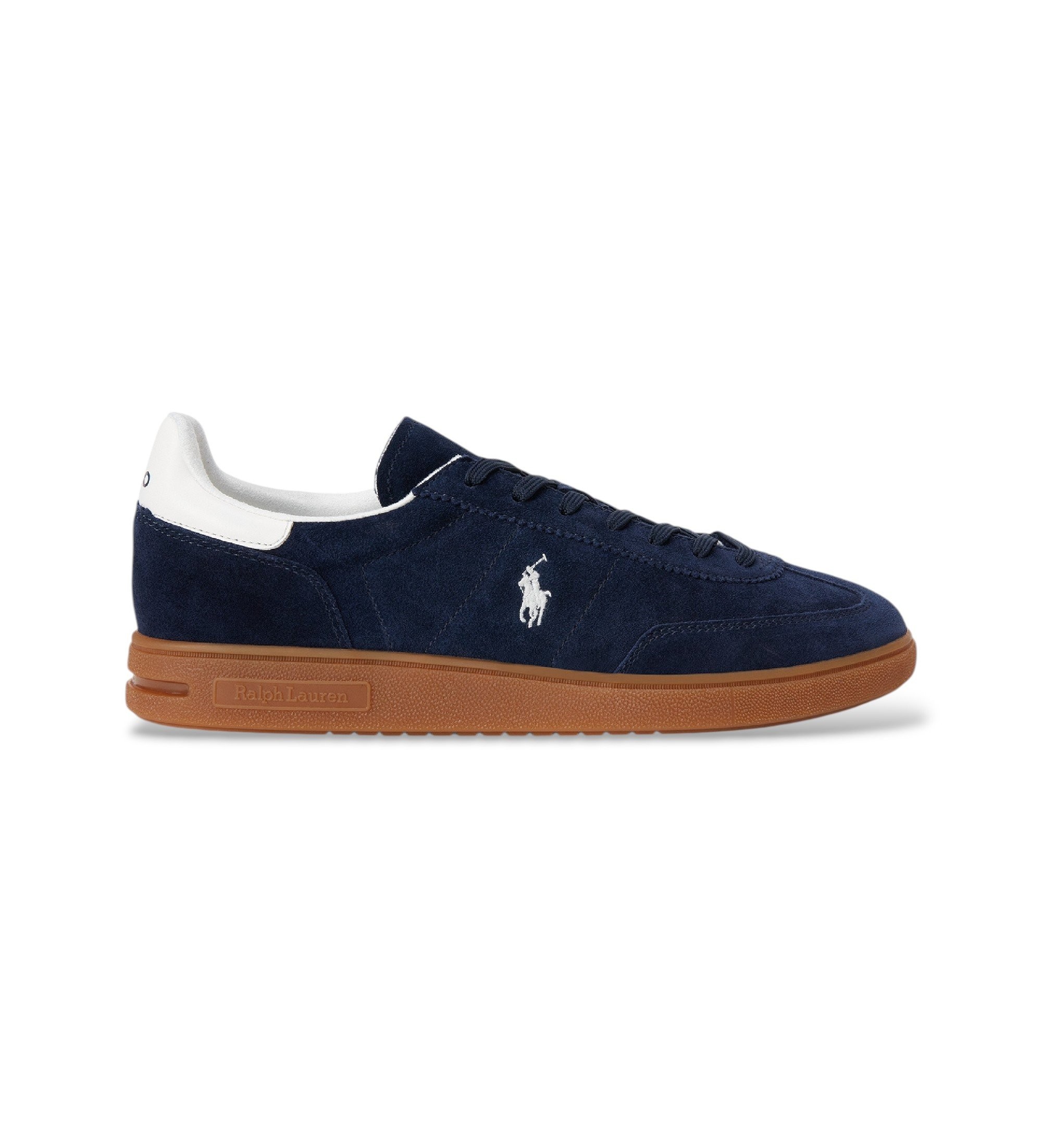 Polo Ralph Lauren für Herren. 809978008001 Marinefarbene Bedford-Wildlederpantoffeln (46), Wohnung, Schnürsenkel, Lässig