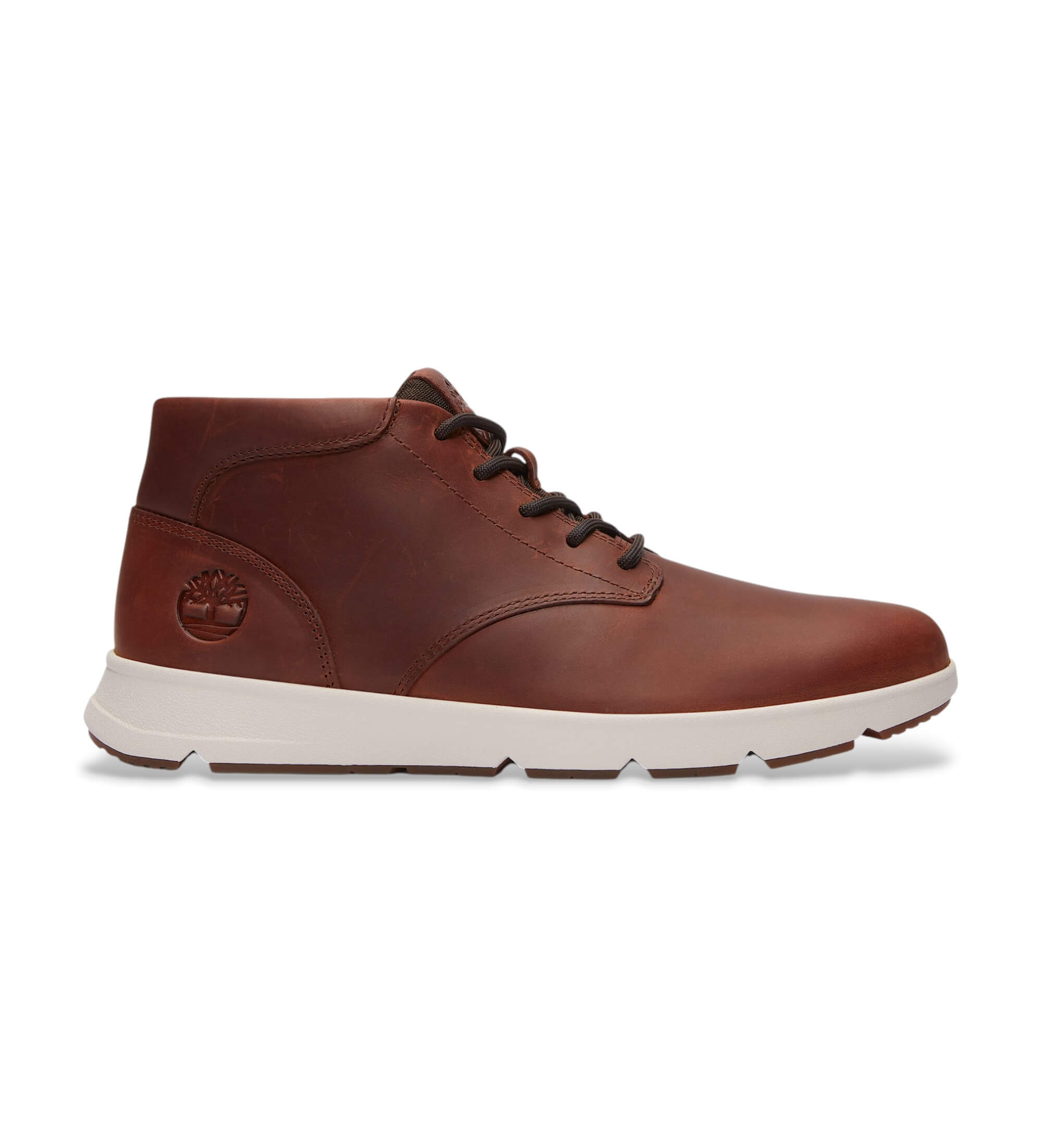Timberland für Herren. TB0A6C7TEM61 Parker Street braune Turnschuhe aus Leder mit mittlerer Spitze (43), Wohnung, Schnürsenkel, Lässig