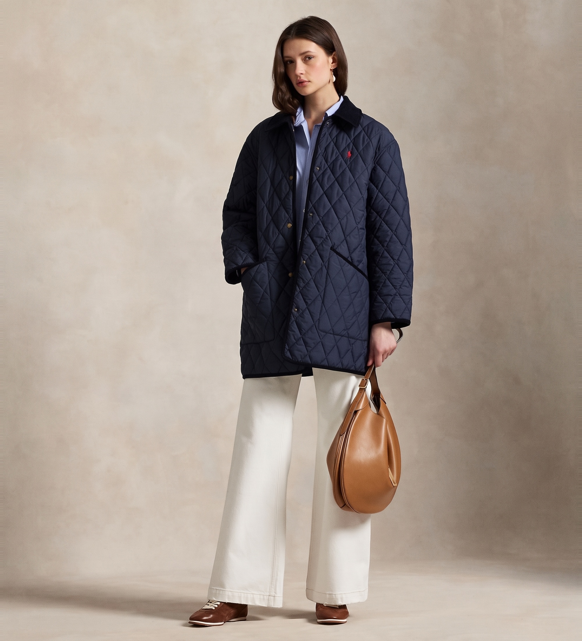 Polo Ralph Lauren für Damen. 211971180003 Marineblaue gesteppte Bomberjacke (XL), Lässig, Polyester