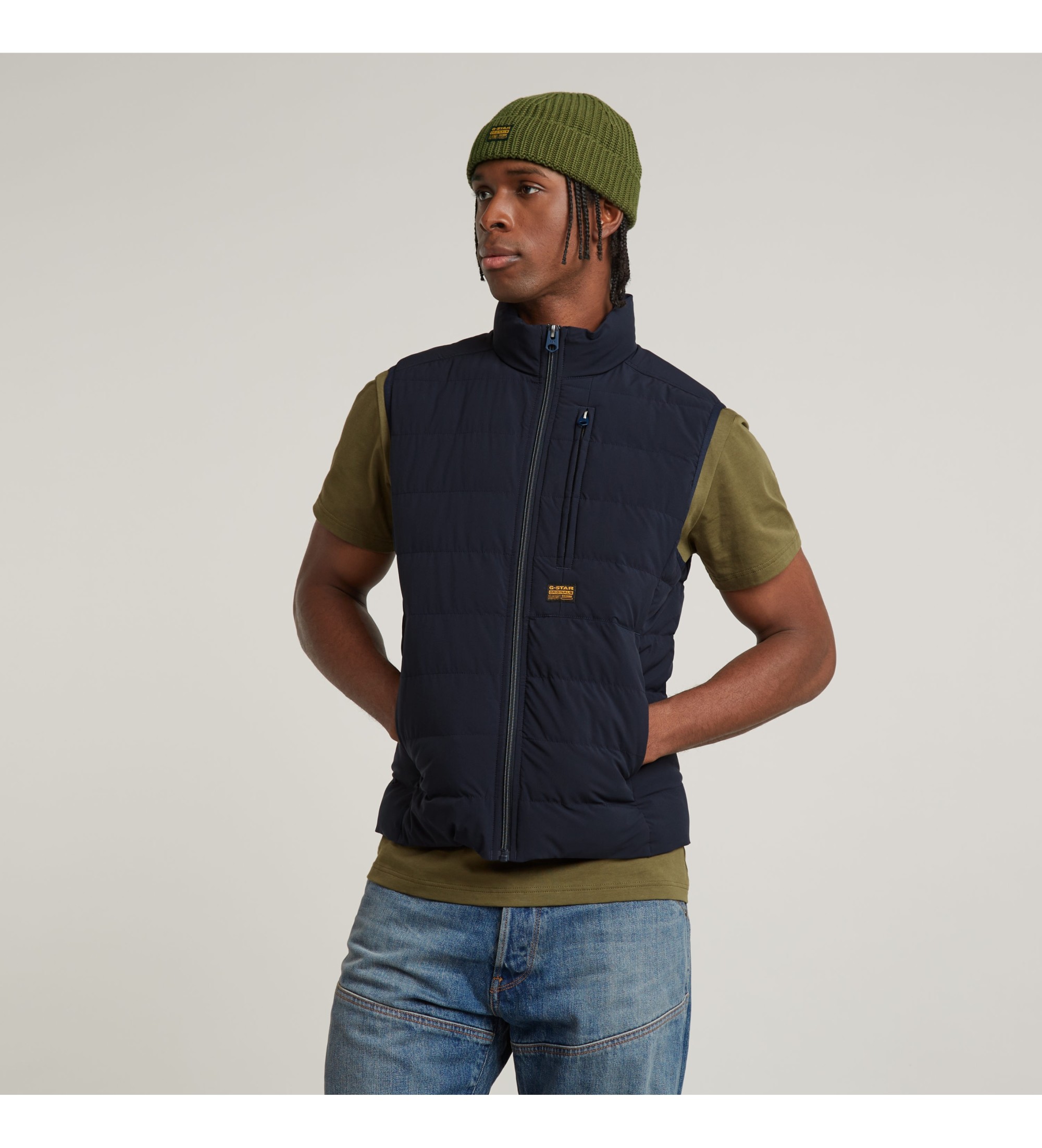G-Star für Herren. D24277-D518-C742 Foundation Liner Weste navy (L), Lässig, Polyester, Marine
