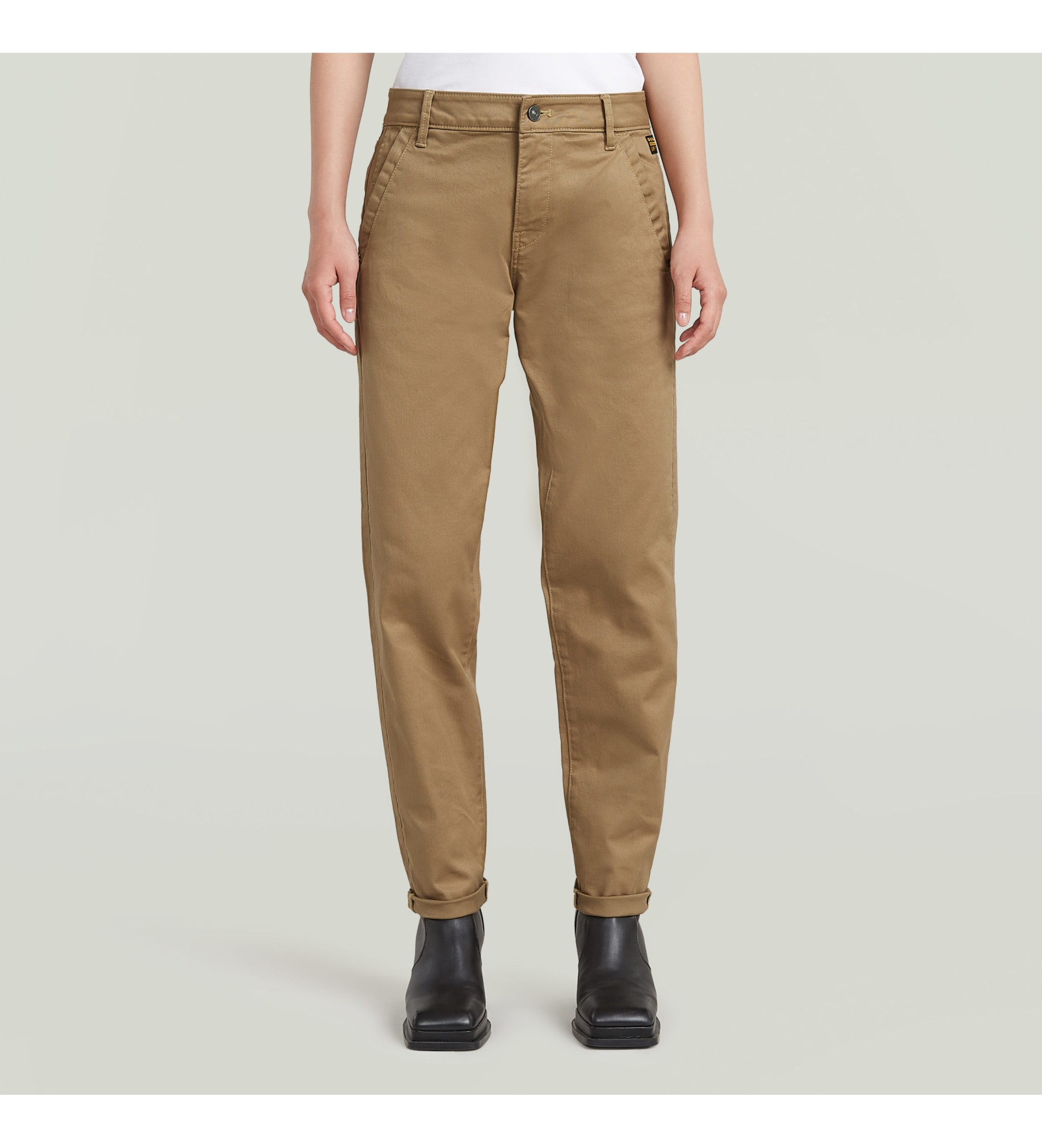 G-Star für Damen. D25257-C105-B444 Kate Boyfriend Braune Chino-Hose (25/30), Lässig, Bio-Baumwolle, Nachhaltig