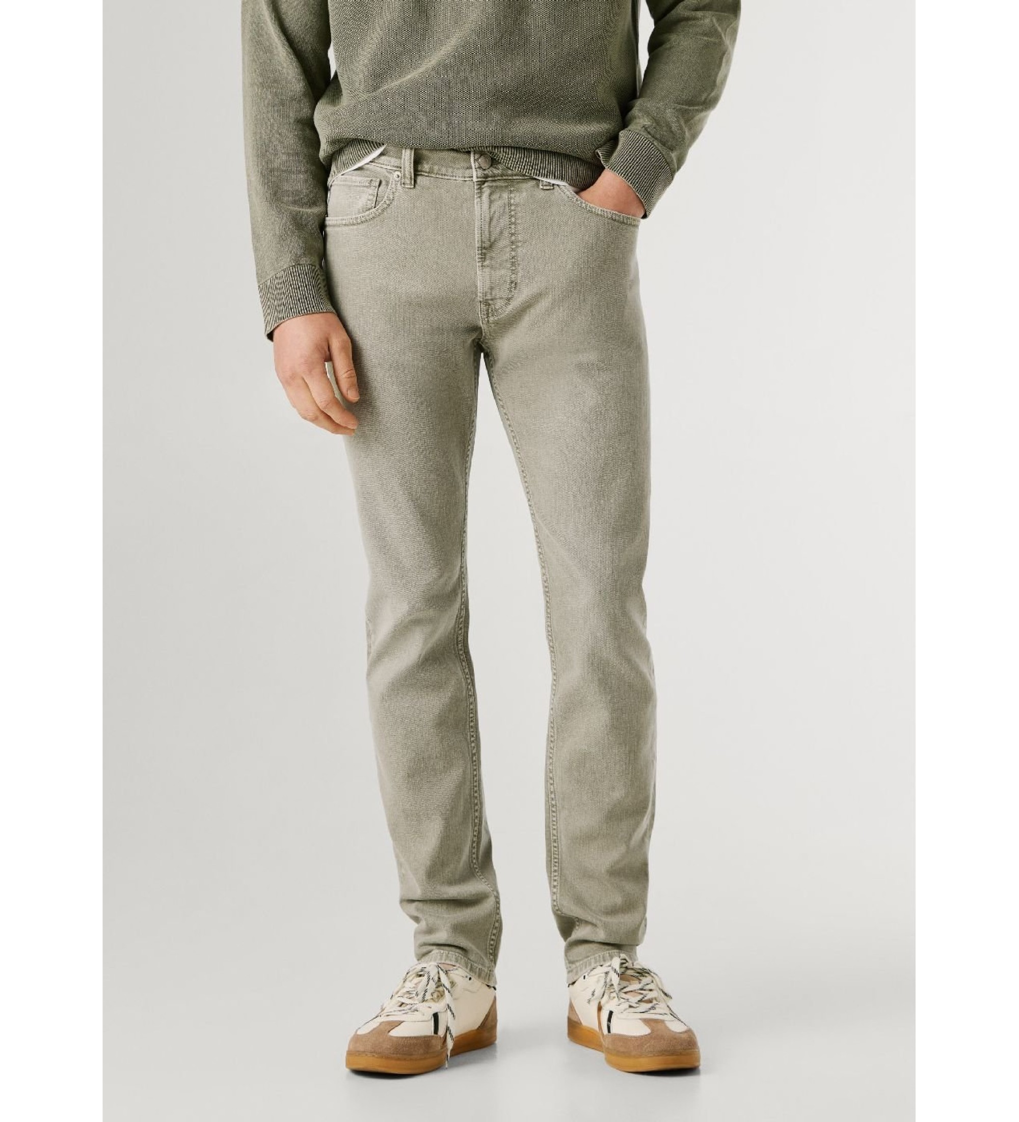 Pepe Jeans für Herren. PM20839960VA Jeans Tapered Stanley grau-grün (29/32), Lässig, Baumwolle, Denim