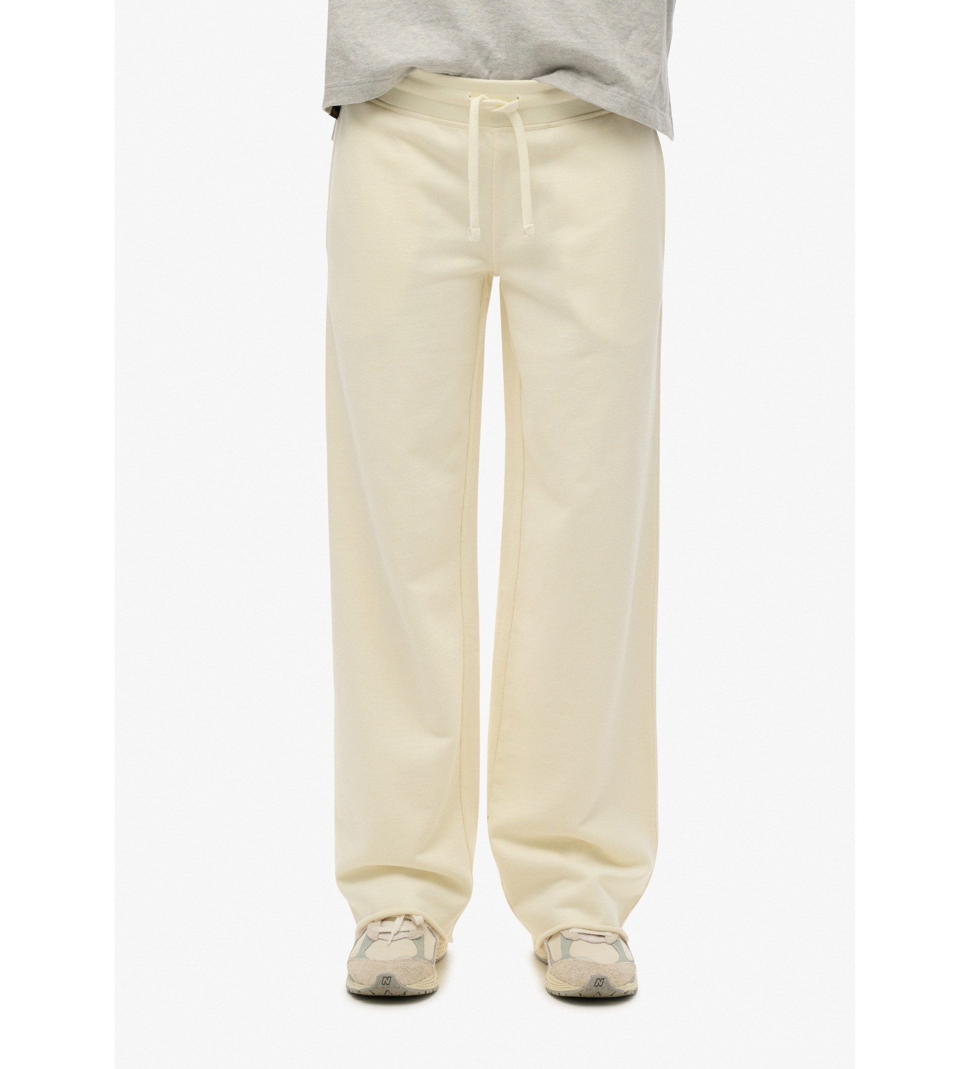 Superdryvoor vrouwen. W7011210A Studios joggerbroek off white ecru (M), Wit, Casual, Sportief, Katoen, Meerdere sporten