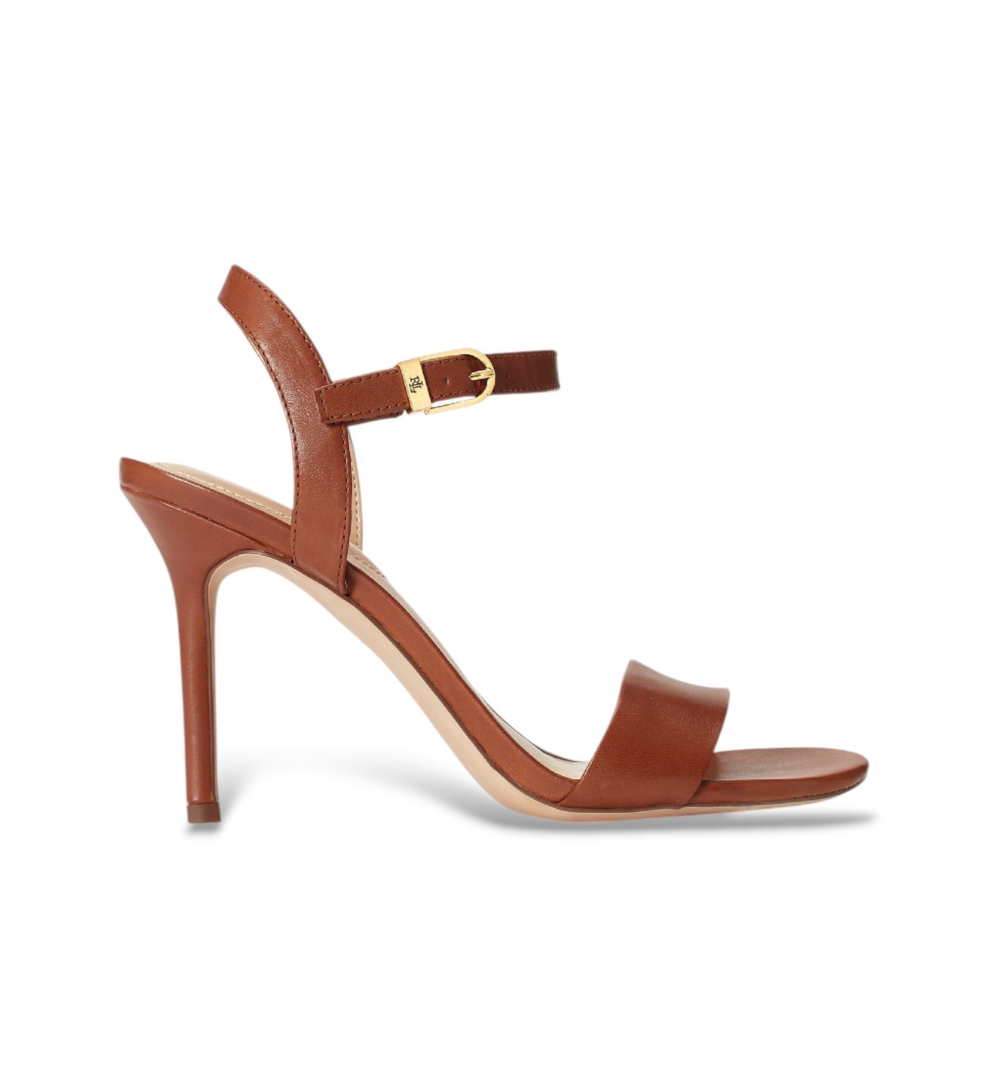 Lauren Ralph Lauren für Damen. 802940588002 Gwen Sandalen aus braunem brüniertem Leder (36), 8 bis 10 cm, Schnalle, Lässig, Party, Klassisch
