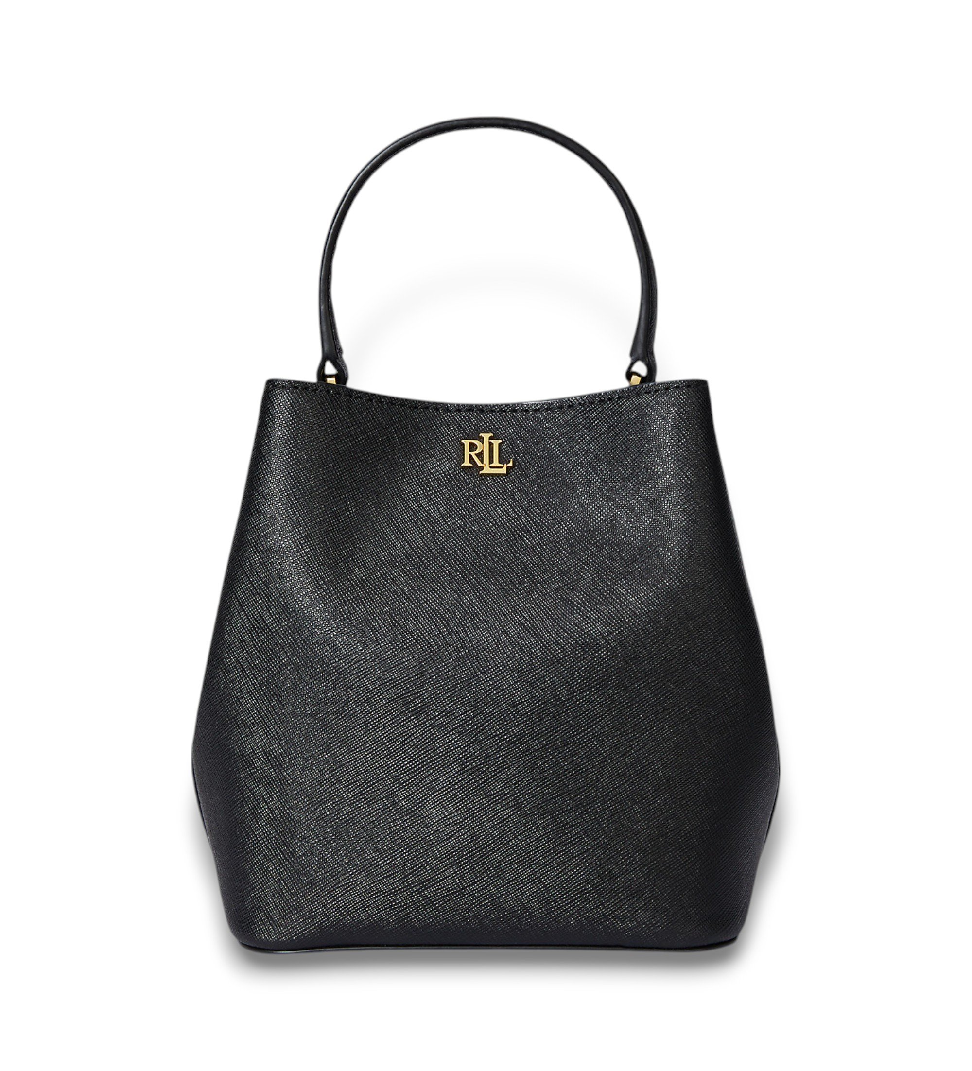 Lauren Ralph Lauren für Damen. 431969365001 Reese kleine Crossbody-Tasche aus Leder schwarz (OSFA), Lässig