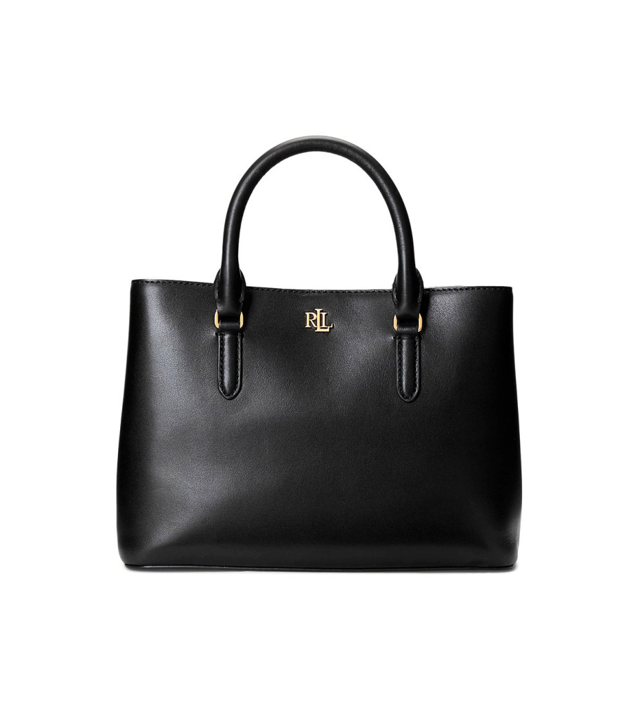 Lauren Ralph Lauren für Damen. 431876725004 Marcy Leder Satchel Tasche schwarz (OSFA), Lässig, Klassisch