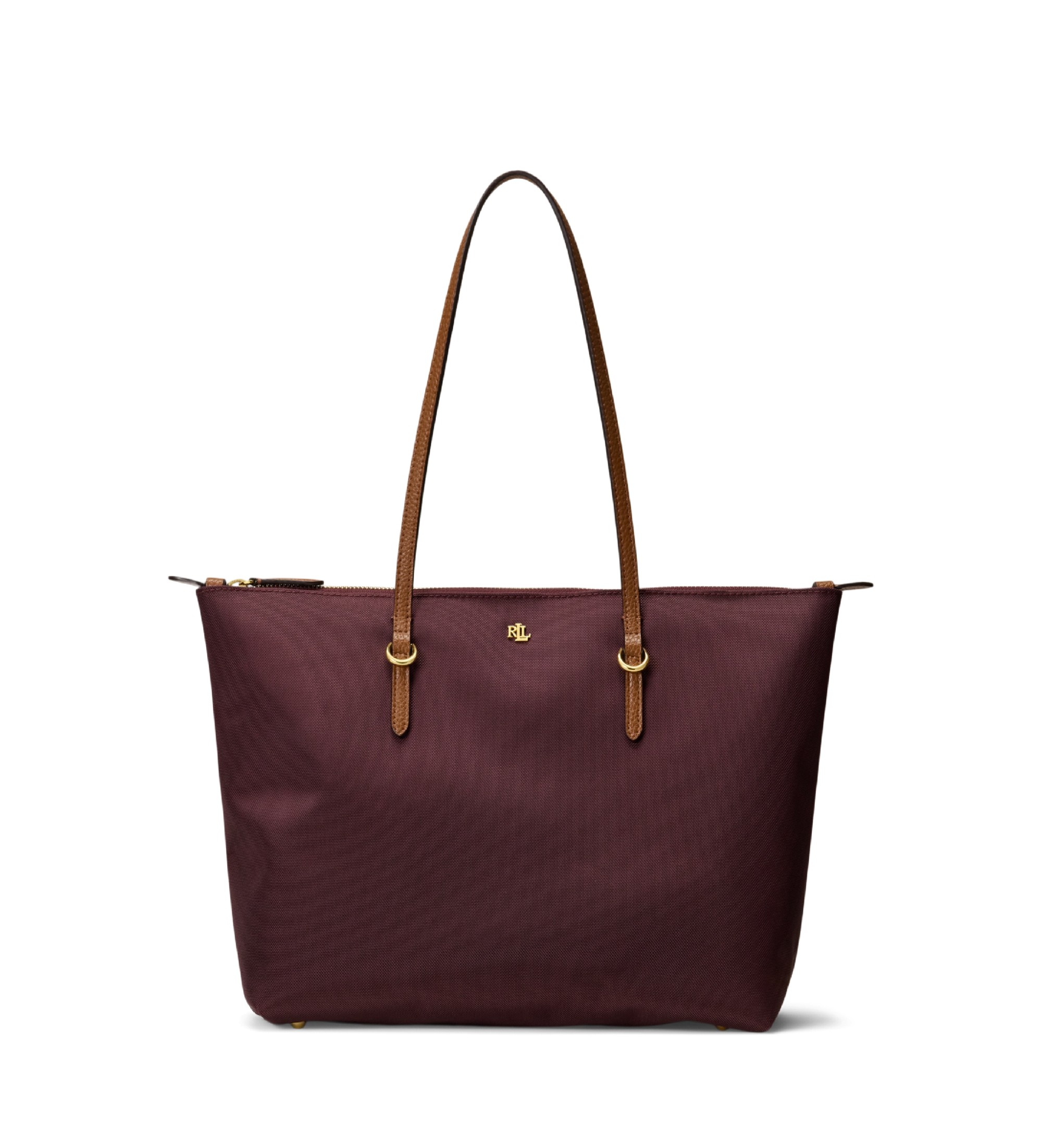 Lauren Ralph Lauren für Damen. 431916737045 Mittelgroße Keaton-Tote-Bag aus Nylon in Granatrot (OSFA), Lässig, Kastanienbraun, Recyceltes Ny