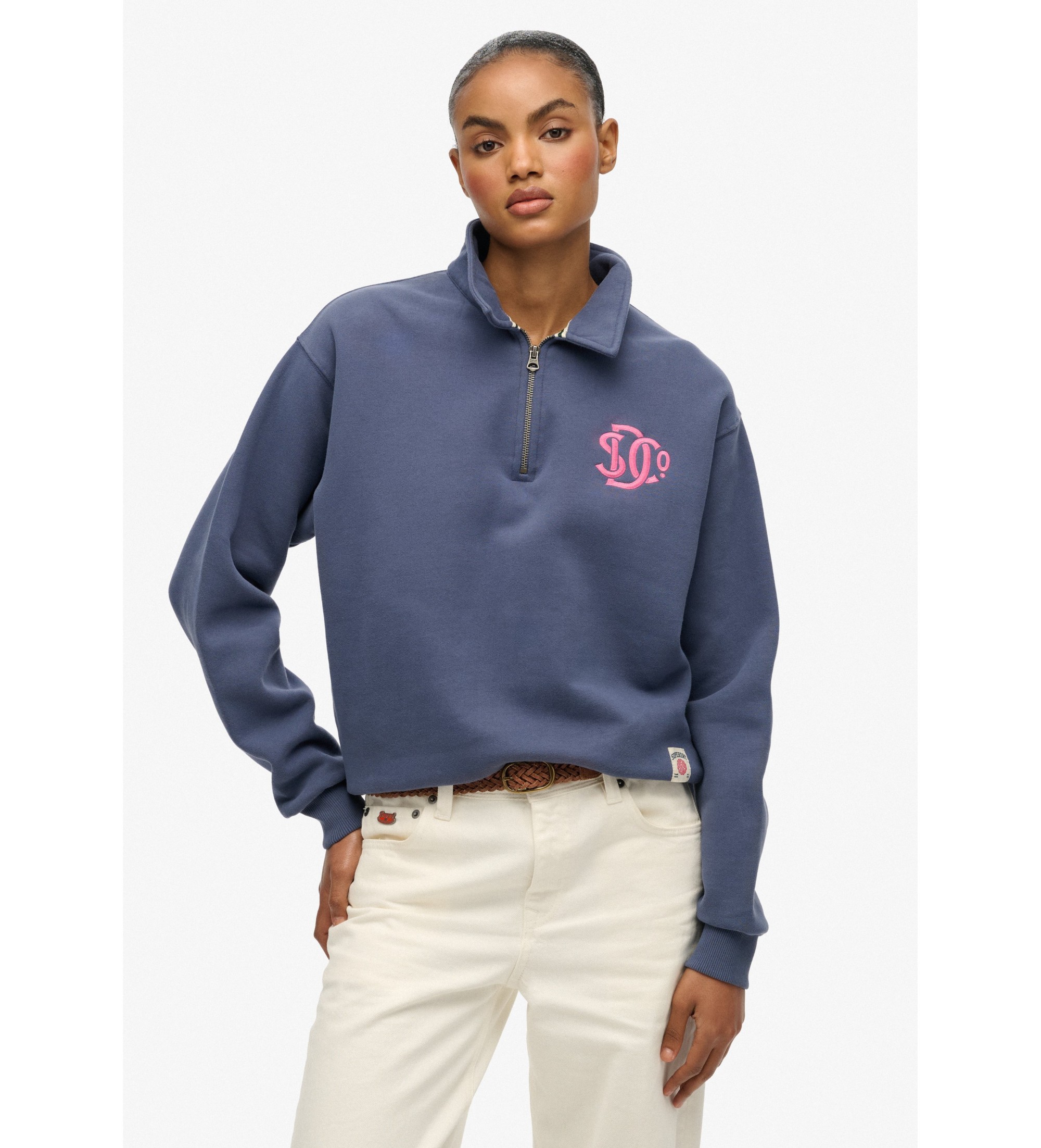 Superdry für Damen. W2012634A Sweatshirt Neonblau (S), Lässig, Baumwolle