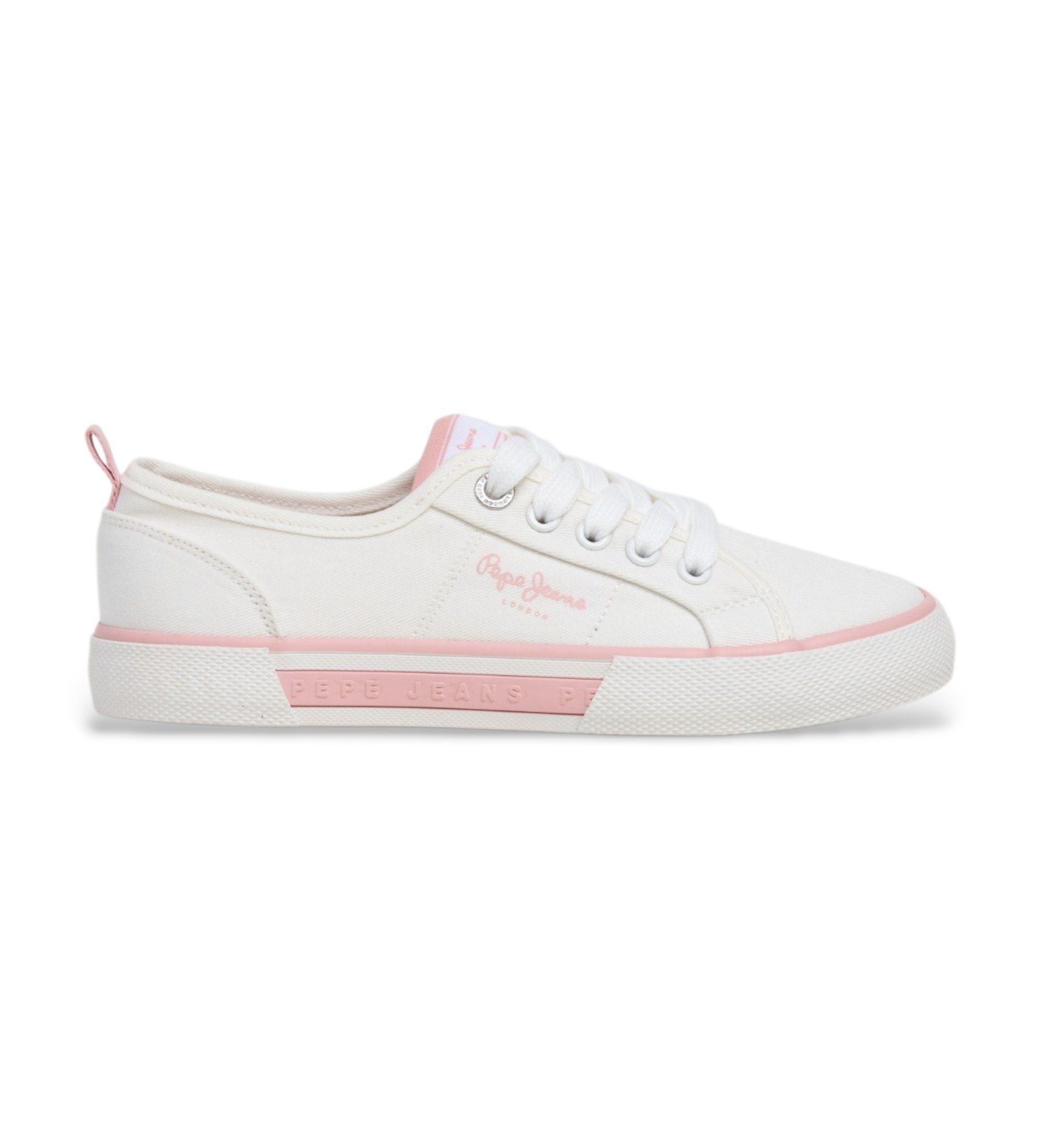Pepe Jeans für Frauen/Mädchen. PGS300010 Brady Club Schuhe weiß (36), Stoff, Wohnung, Schnürsenkel, Lässig, Kinderbekleidung