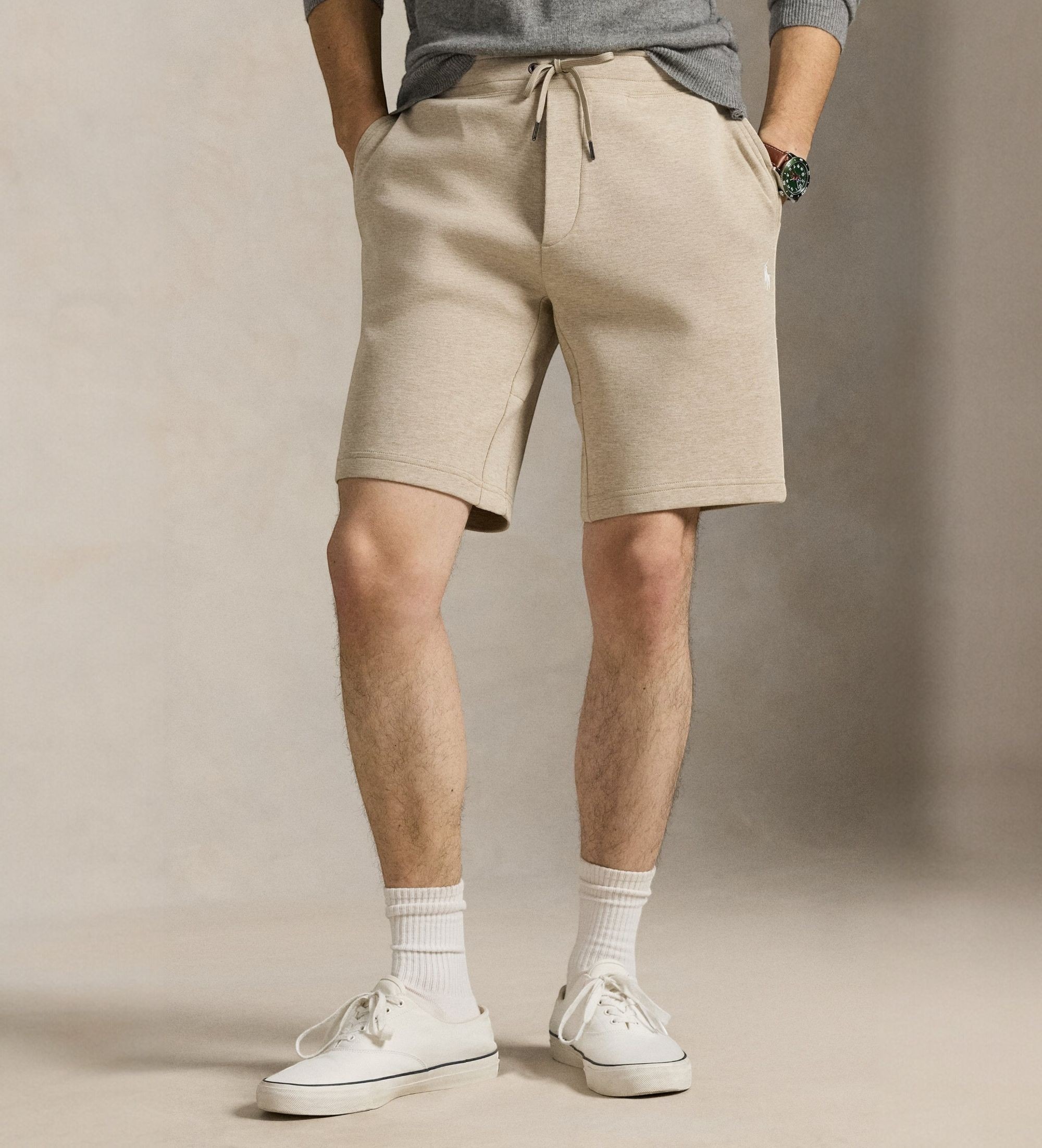 Polo Ralph Lauren für Herren. 710881520504 Beigefarbene Doppelstrickshorts (XXL), Lässig, Baumwolle