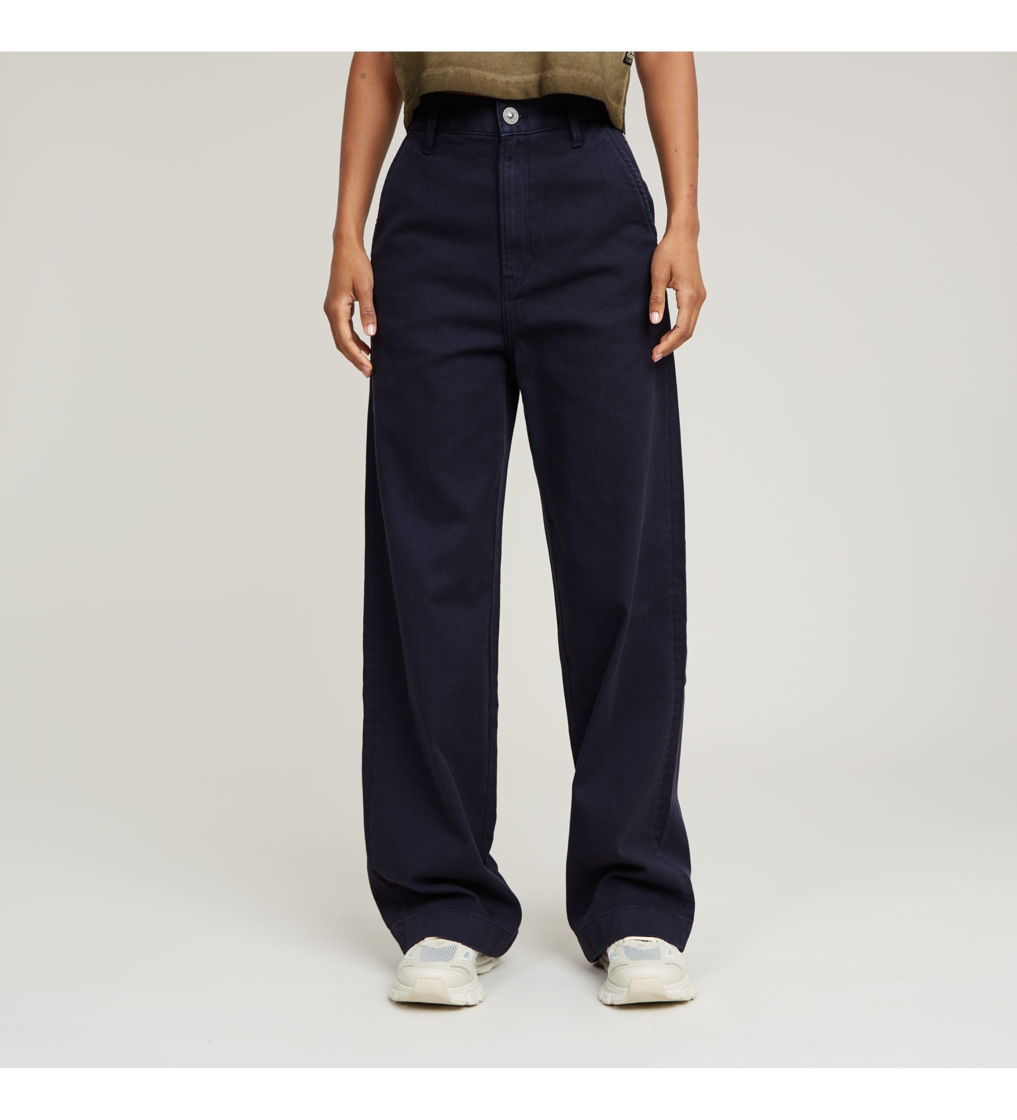 G-Star für Damen. D26432-E020-H193 Deck 2.0 High Loose Chino Navy Hose (30/34), Lässig, Baumwolle, Marine