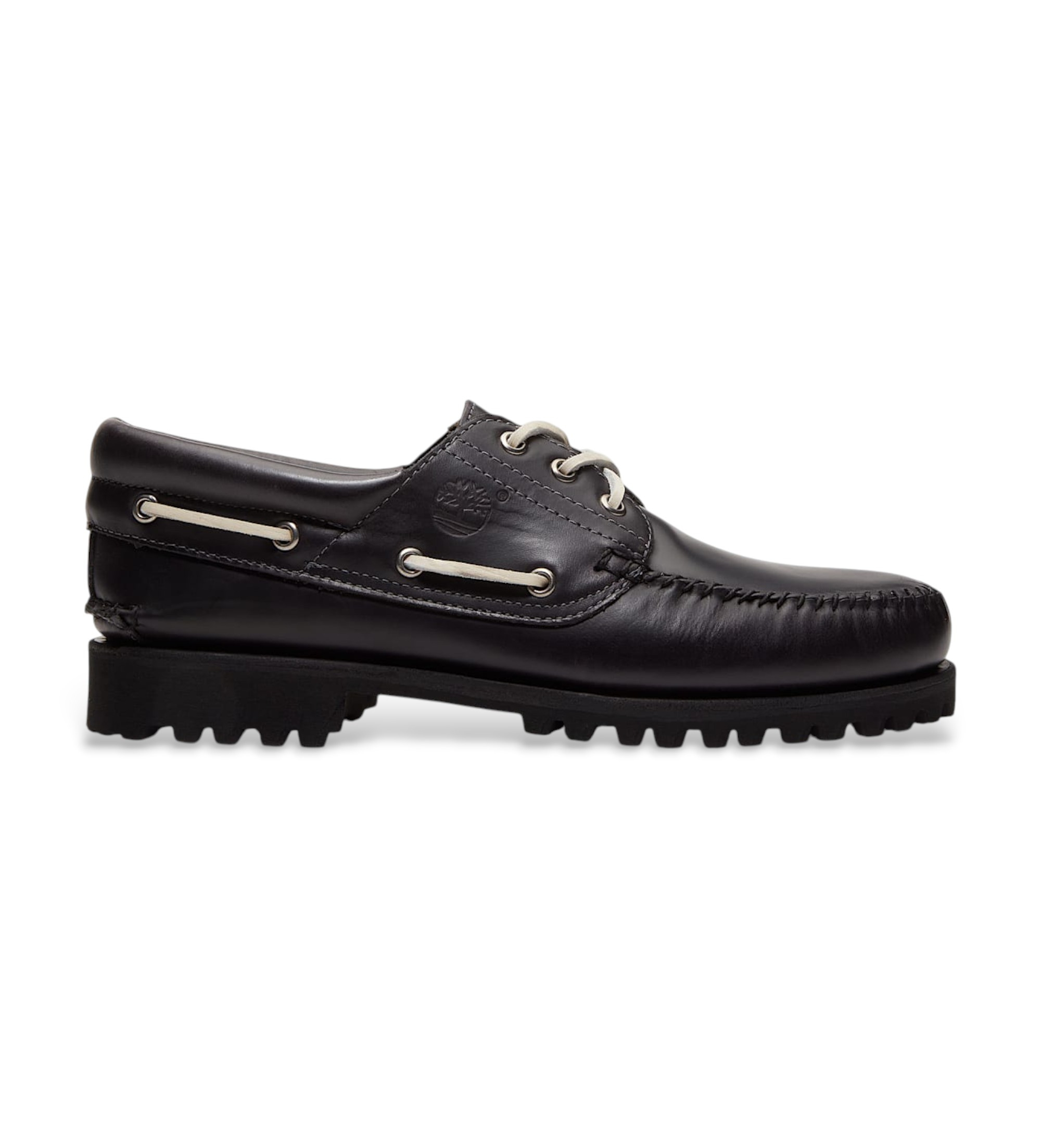 Timberland für Herren. TB0A2PDQAJC1 3 Ösen Leder Bootsschuhe schwarz (41 W), Wohnung, Schnürsenkel, Lässig