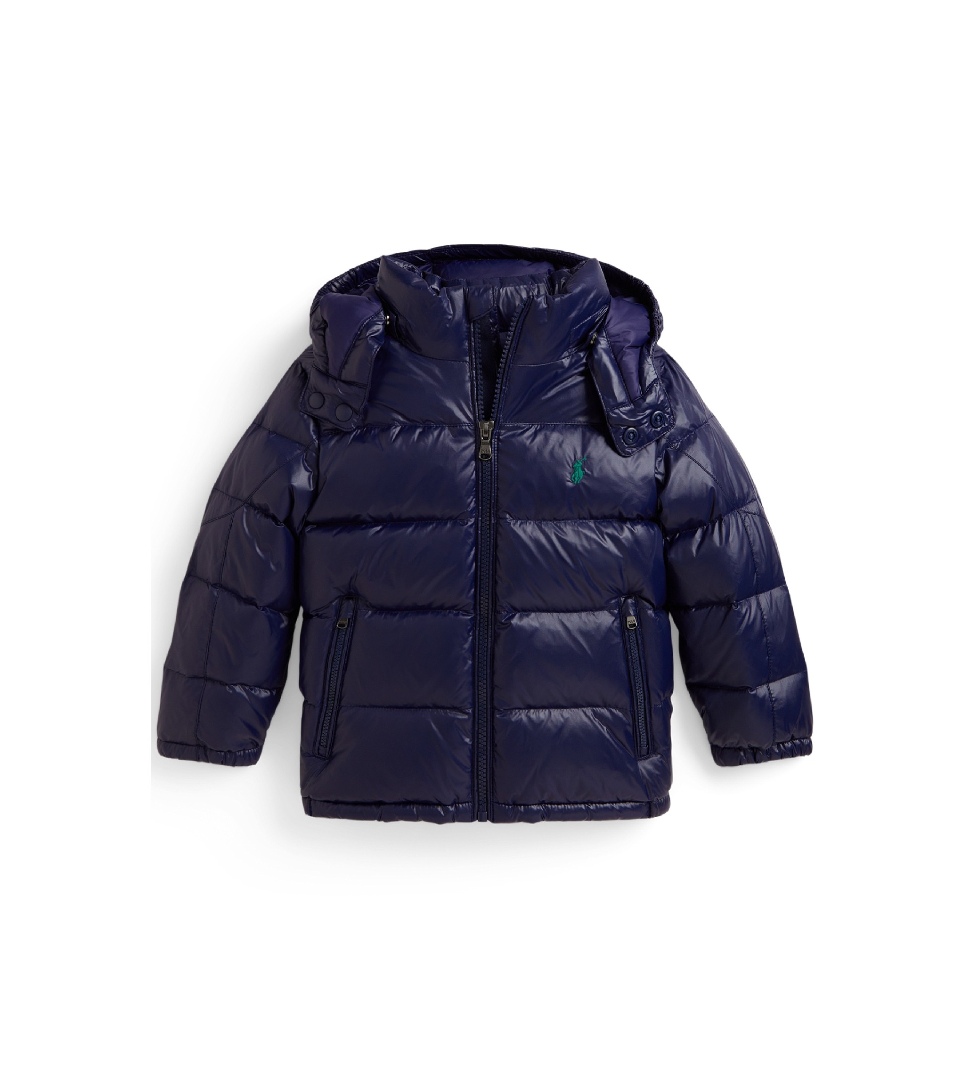 Polo Ralph Lauren für Jungen. 322978459004 Gorham-Daunenjacke mit Kapuze in Marineblau (6años= 124/134cm), Lässig, Recyceltes Nylon, Kinderb