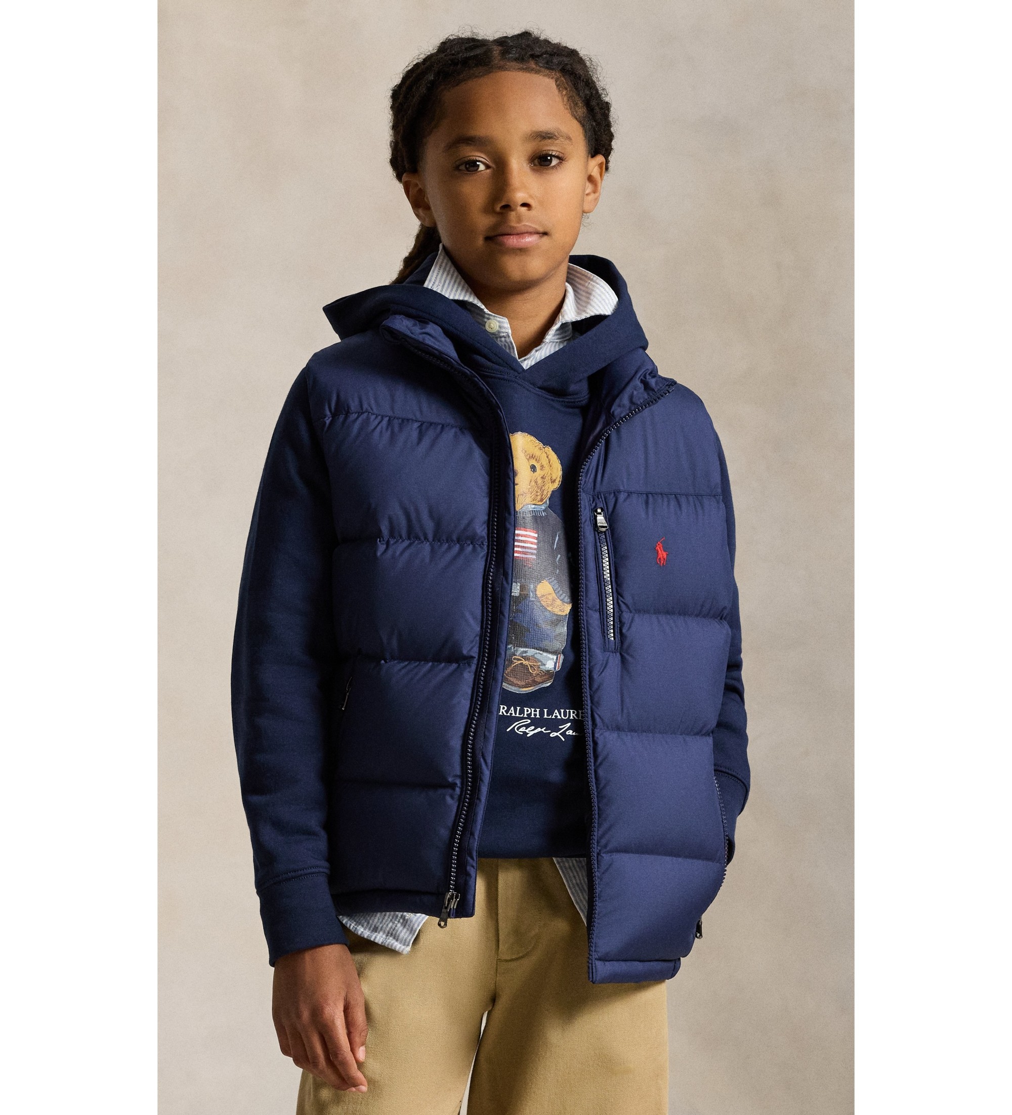 Polo Ralph Lauren für Jungen. 323969863002 Daunenweste Gorham, marineblau ((XL) 13/14Años= 163/174cm), Lässig, Polyester, Kinderbekleidung