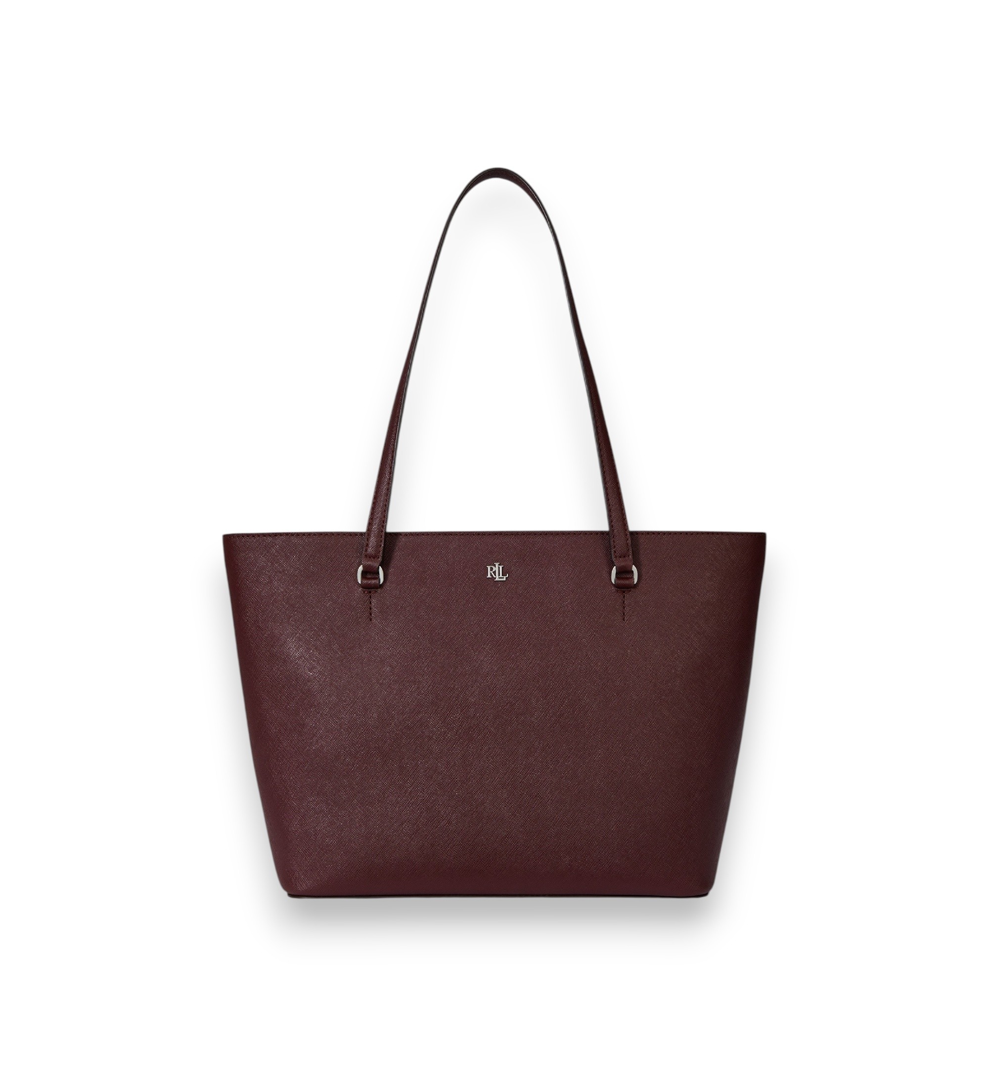 Lauren Ralph Lauren für Damen. 431924351026 Mittelgroße Tote-Bag Karly aus gekreuztem Leder in Granatrot (OSFA), Lässig, Kastanienbraun, Kla