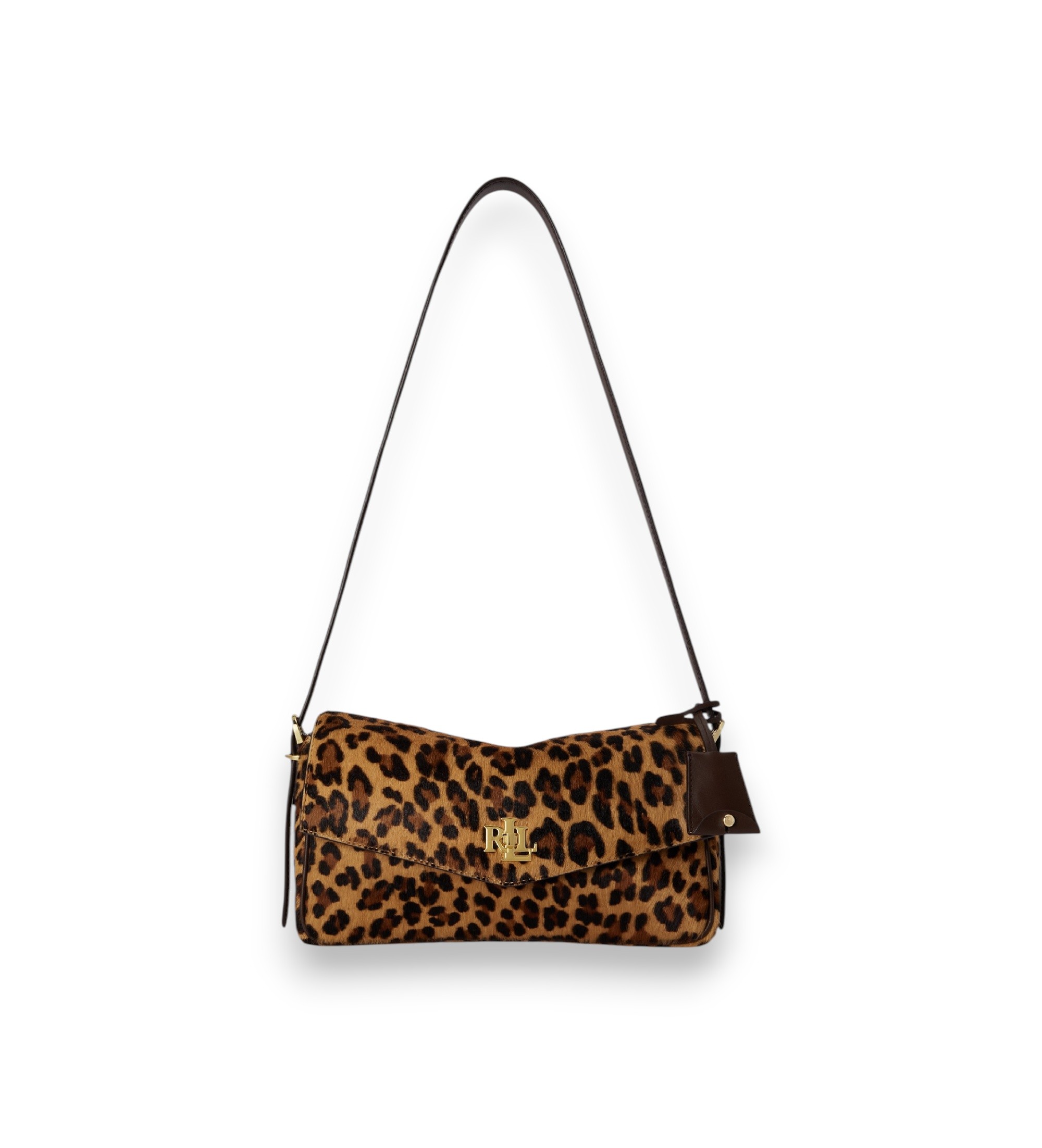 Lauren Ralph Lauren für Damen. 431P18396001 Mittelgroße Farrah-Tasche mit braunem Print (OSFA), Lässig, Tierdruck, Leder