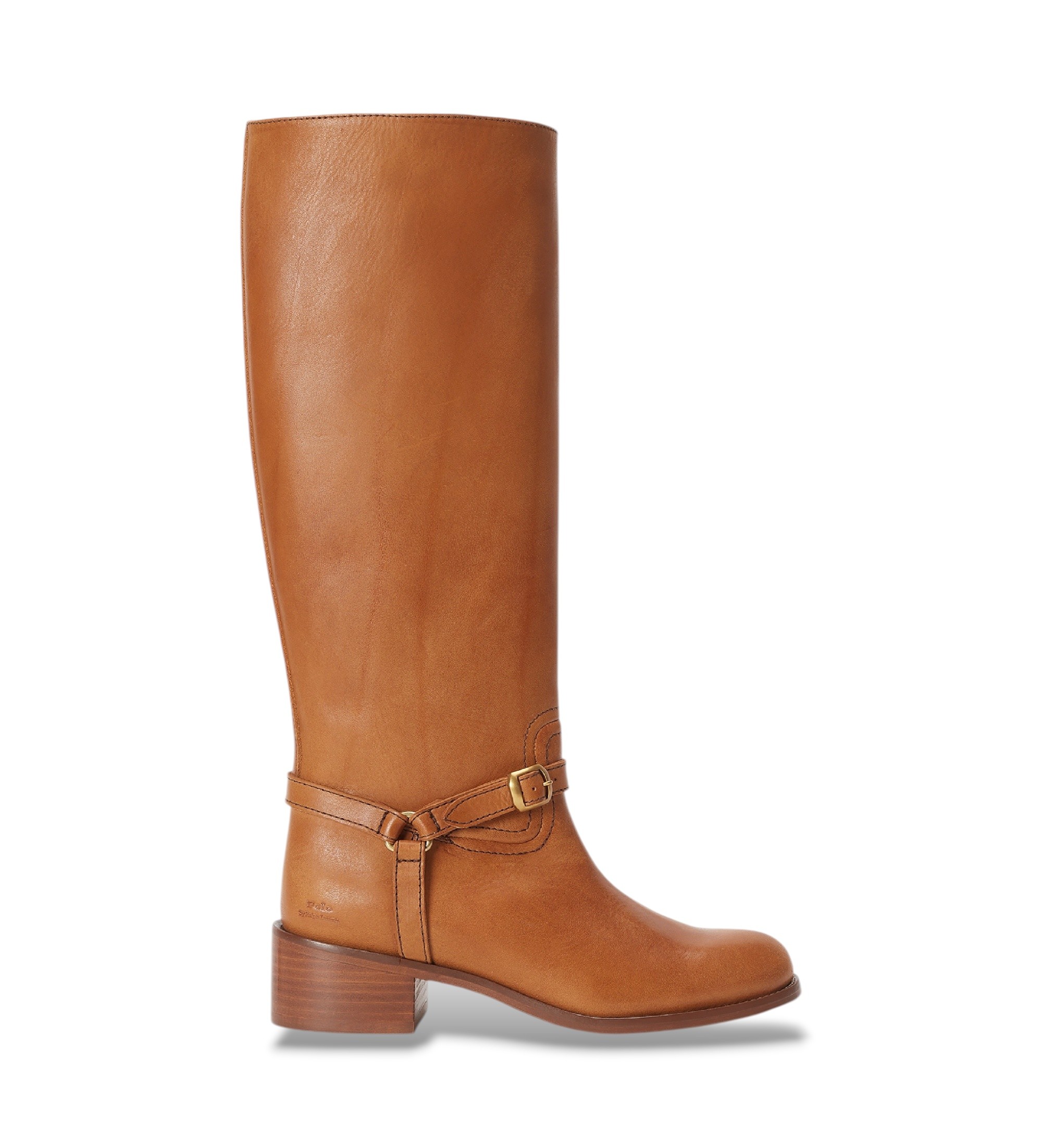 Polo Ralph Lauren für Damen. 818963422001 Hohe Lederstiefel braun (37.5), 1 bis 3 cm, Keine, Lässig