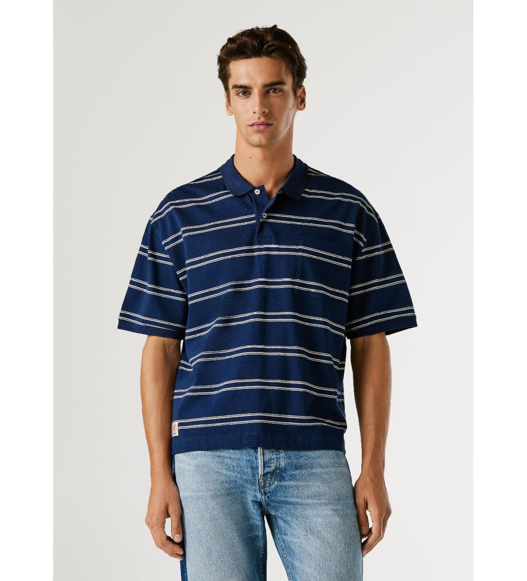 Pepe Jeans für Herren. PM5400083 Poloshirt Clark navy (M), Lässig, Baumwolle, Kurzarm, Marine