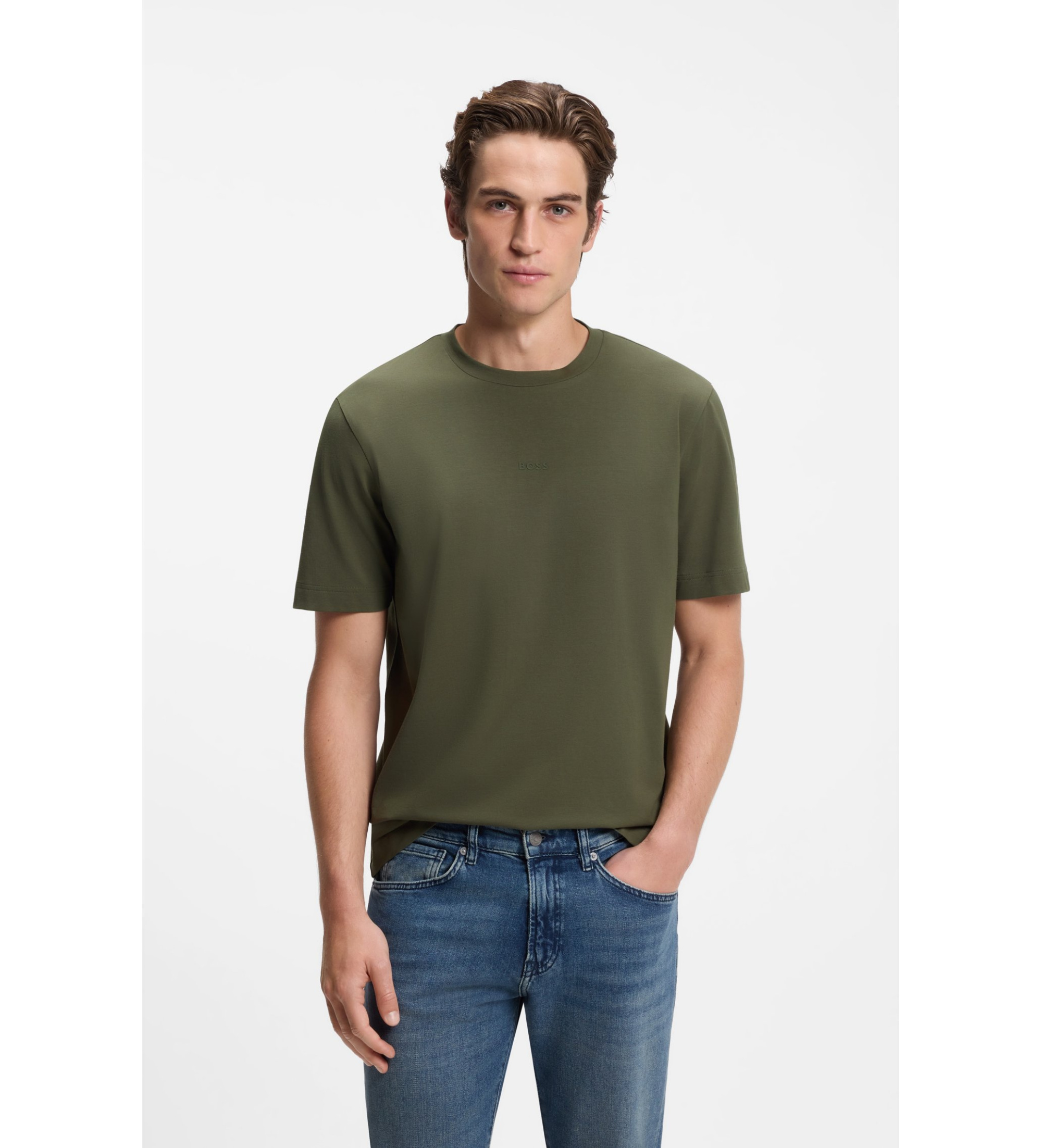 BOSS für Herren. 50473278 T-Shirt TChup dunkelgrün (L), Lässig, Baumwolle, Kurzarm