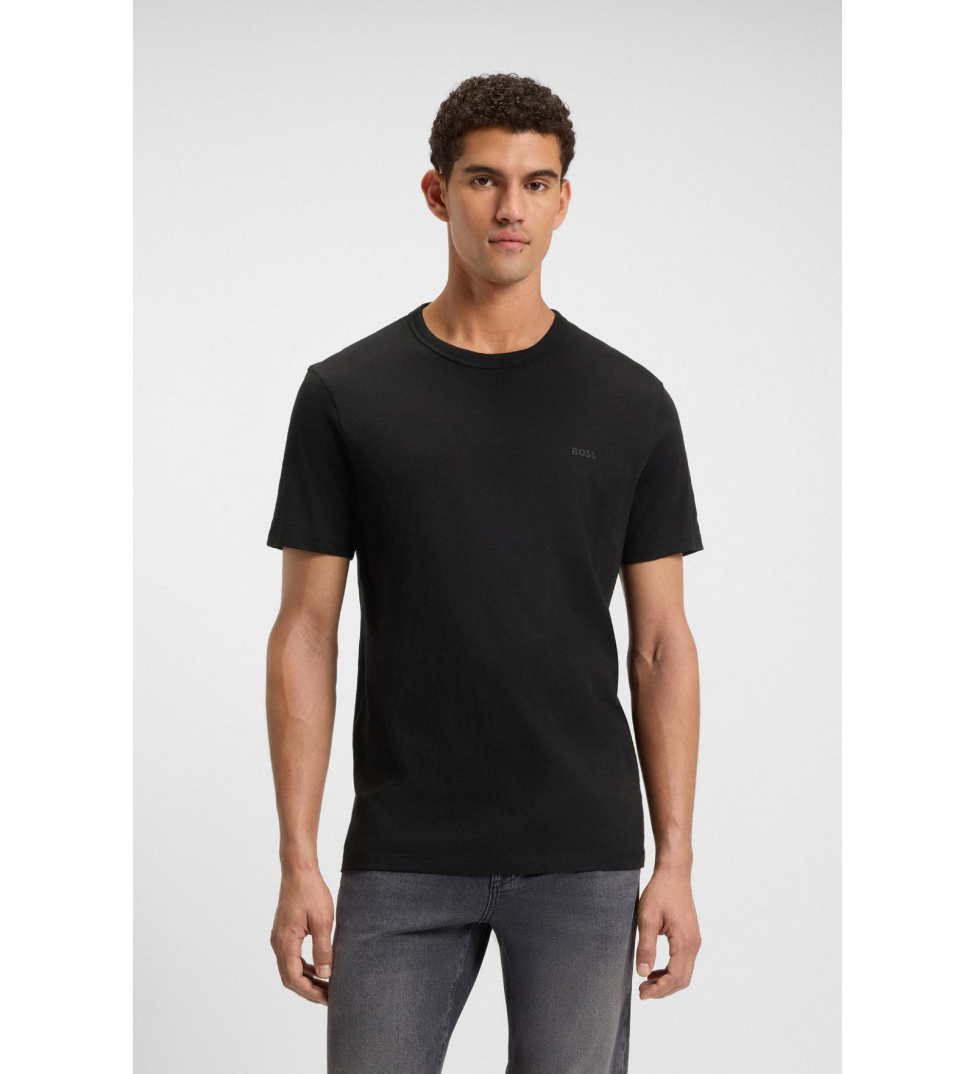 BOSS für Herren. 50508243 Schwarzes Tegood-T-Shirt (M), Lässig, Baumwolle, Kurzarm