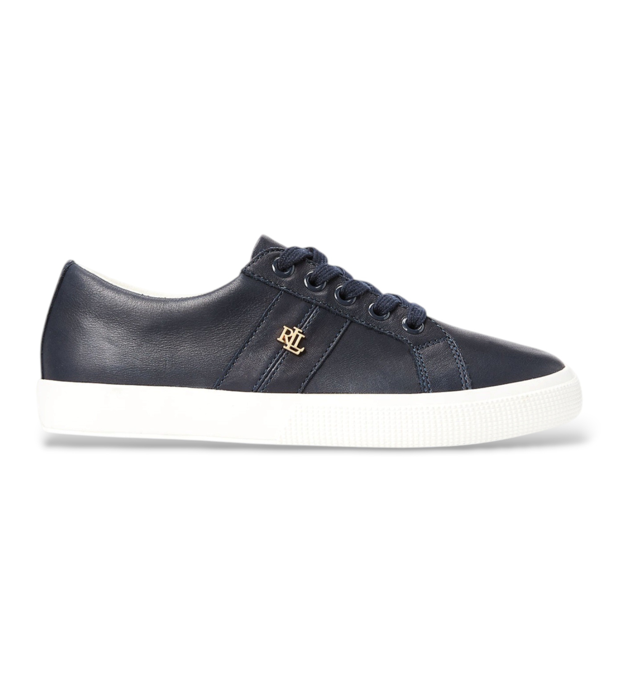 Lauren Ralph Lauren für Damen. 802849533001 Janson II Turnschuhe aus marineblauem Nappaleder (37), 1 bis 3 cm, Schnürsenkel, Lässig