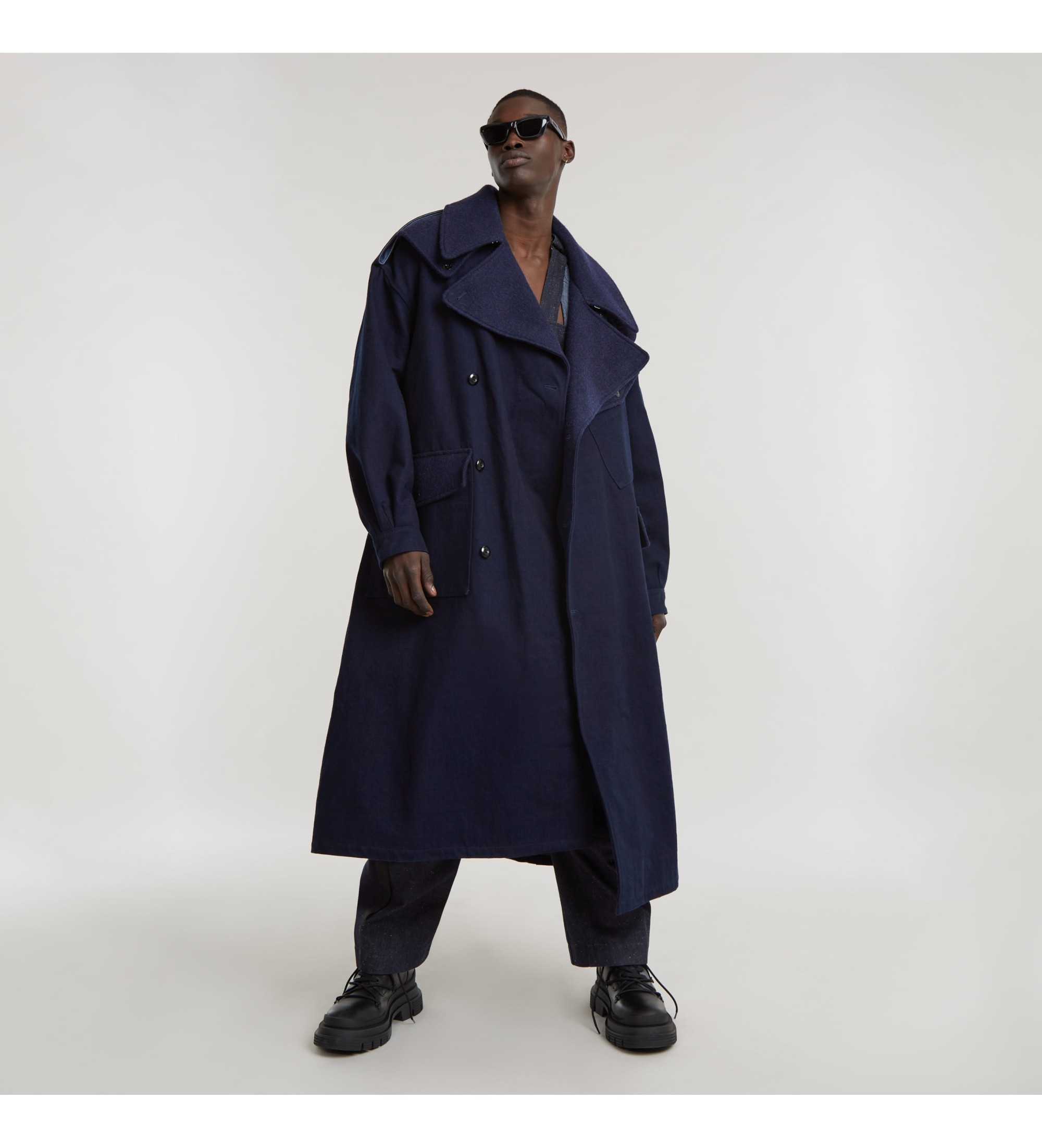 G-Star Unisex. D25429-D805-001 Mantel GSRR Maxi navy (M), Lässig, Baumwolle, Marine