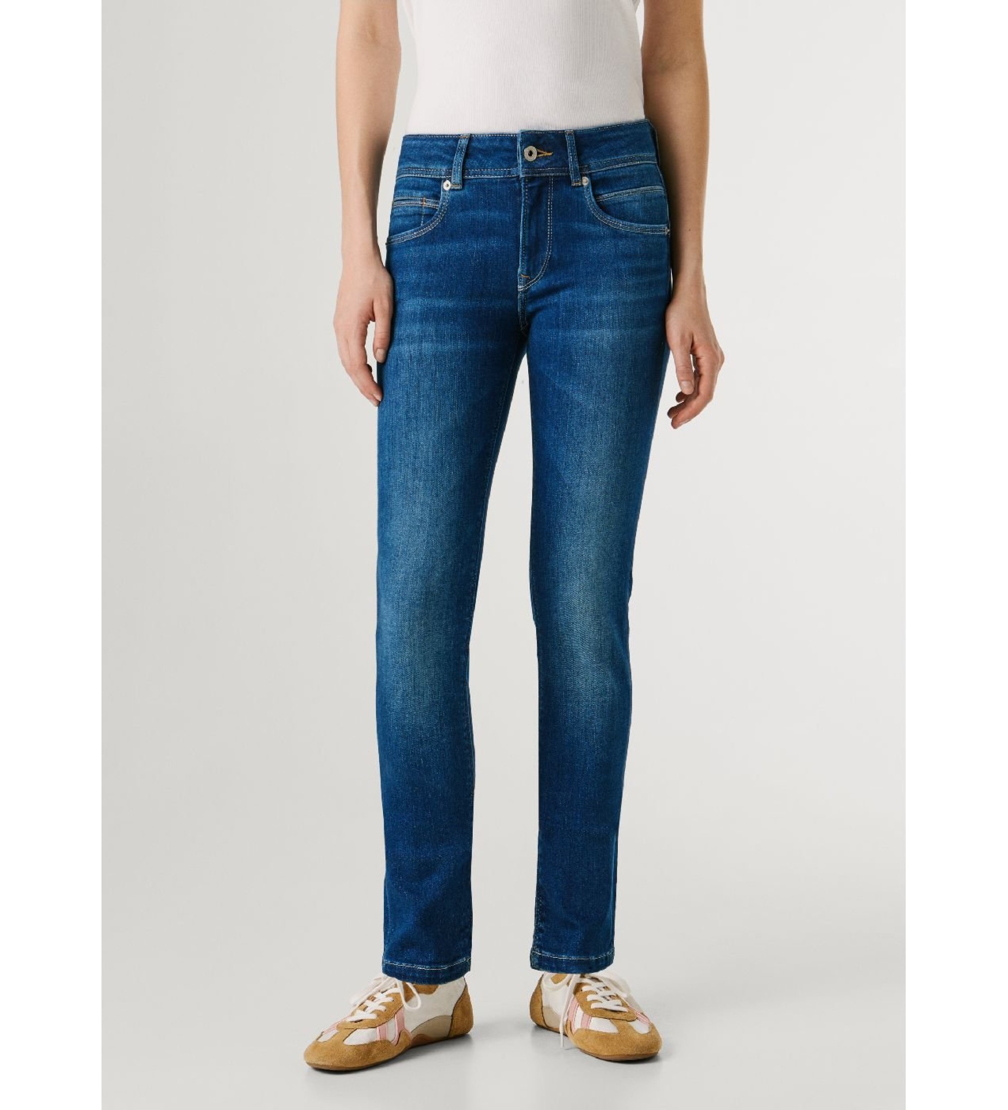 Pepe Jeans für Damen. PL20506284UA Jeans Slim Iconic Brooke blau (28/32), Lässig, Baumwolle, Denim