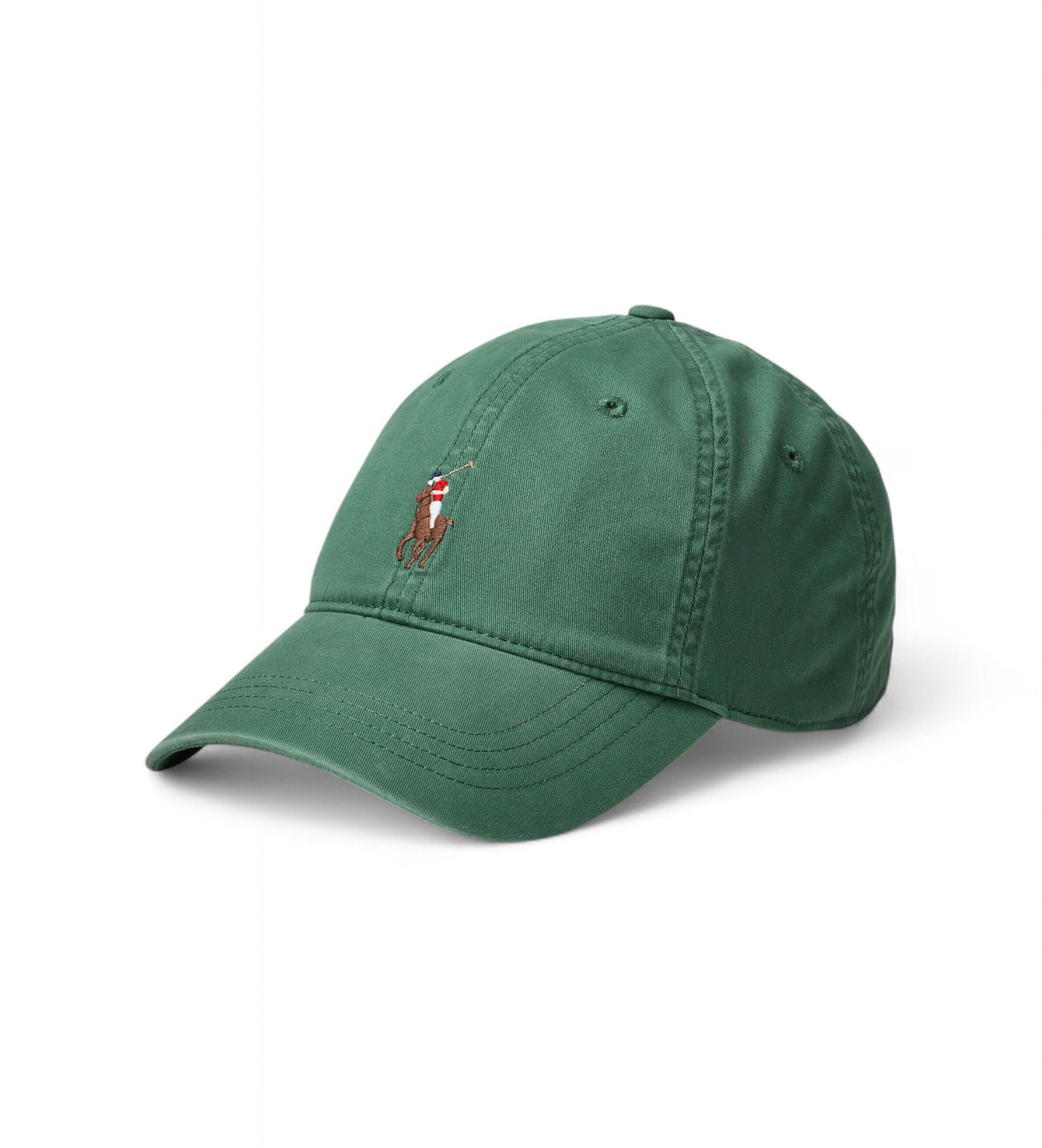 Polo Ralph Lauren für Herren. 710960726011 Grüne Kappe aus elastischem Baumwollköper (OSFA), Lässig, Baumwolle