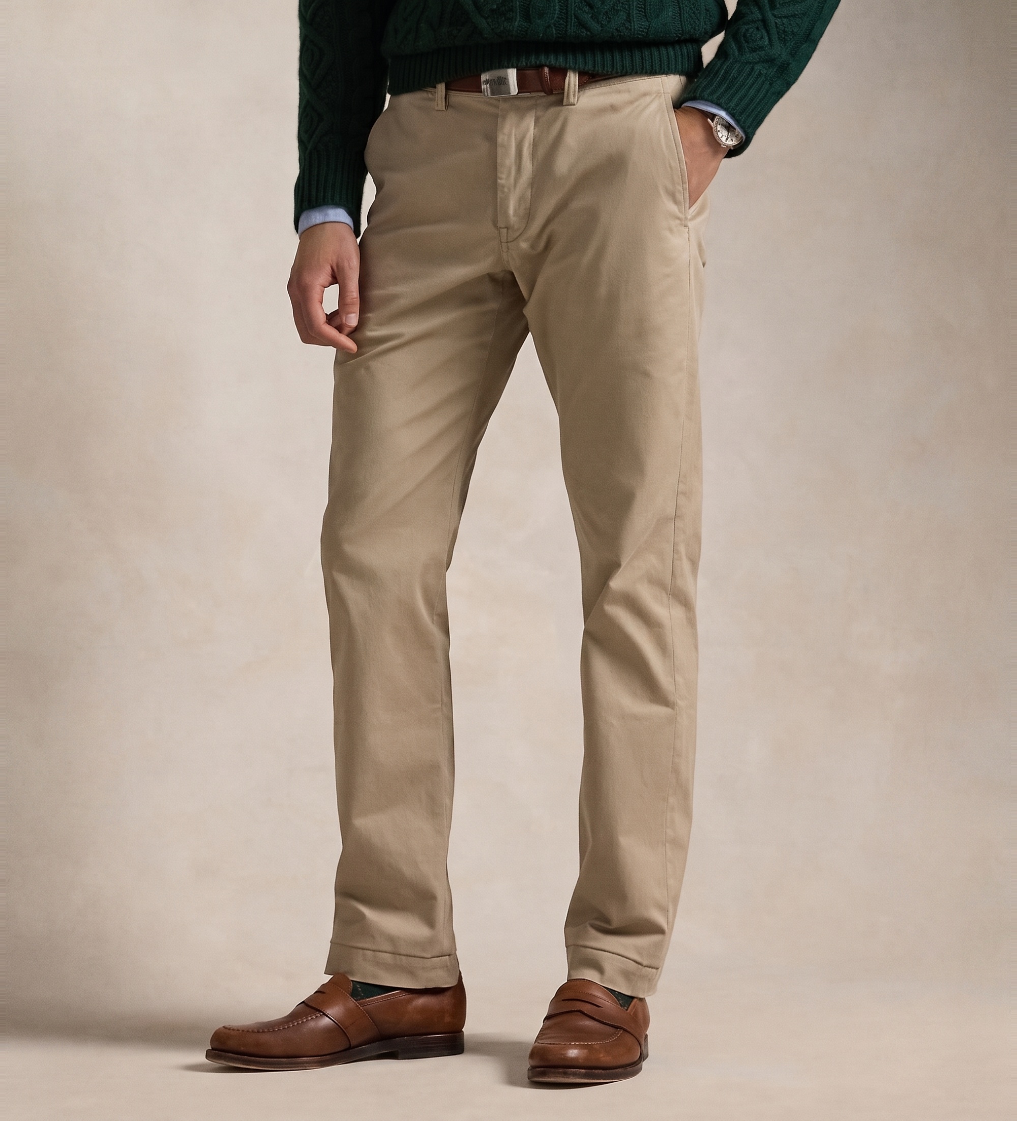 Polo Ralph Lauren für Herren. 710687424002 Bedford Straight Fit Chino-Hose beige (34/34), Lässig, Baumwolle