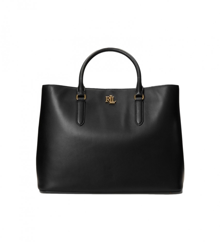 Lauren Ralph Lauren für Damen. 431876724004 Leder Tragetasche Satchel Marcy aus schwarzem Leder (OSFA), Lässig