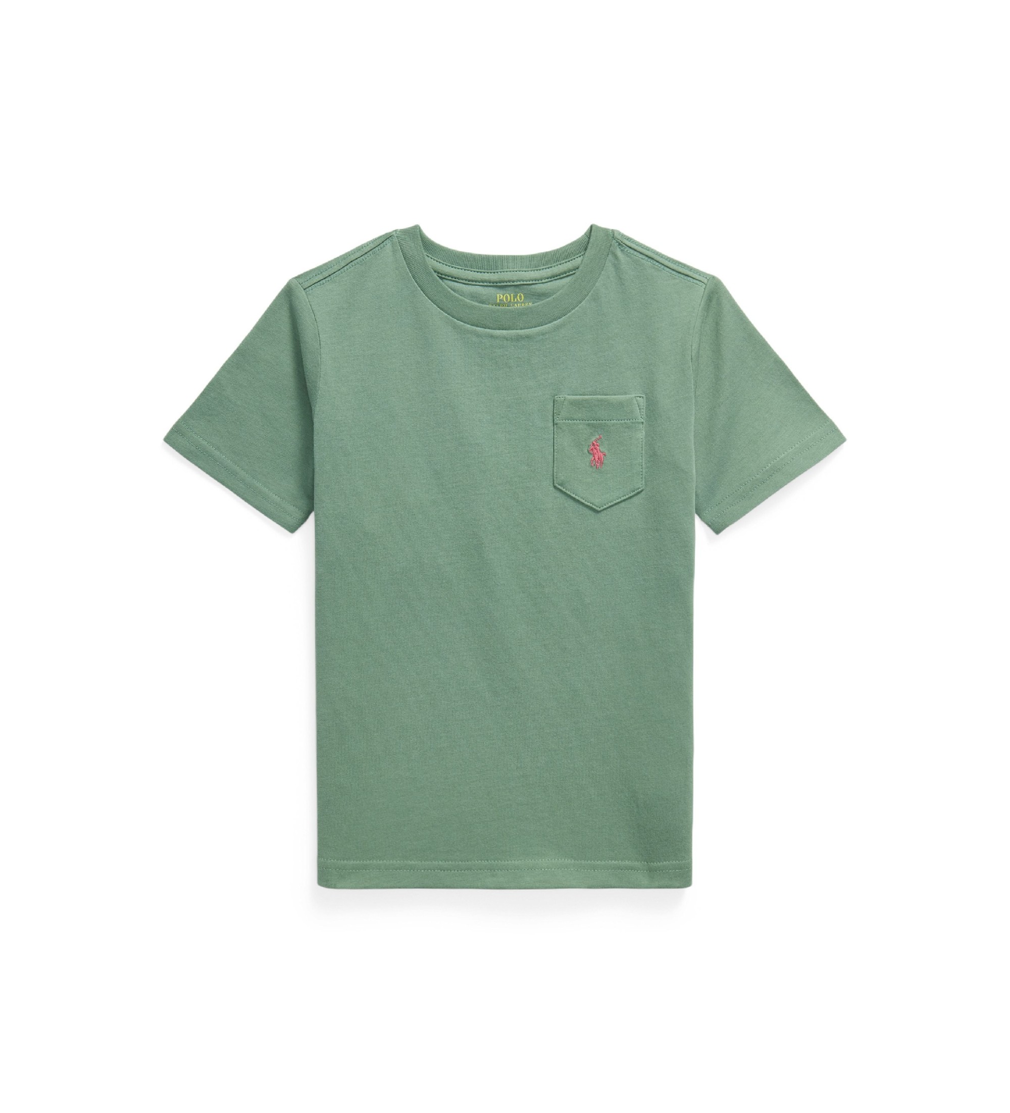 Polo Ralph Lauren für Jungen. 322970333503 Strick-T-Shirt aus Baumwolle mit Tasche grün (5años= 117/123cm), Lässig, Kurzarm, Kinderbekleidun