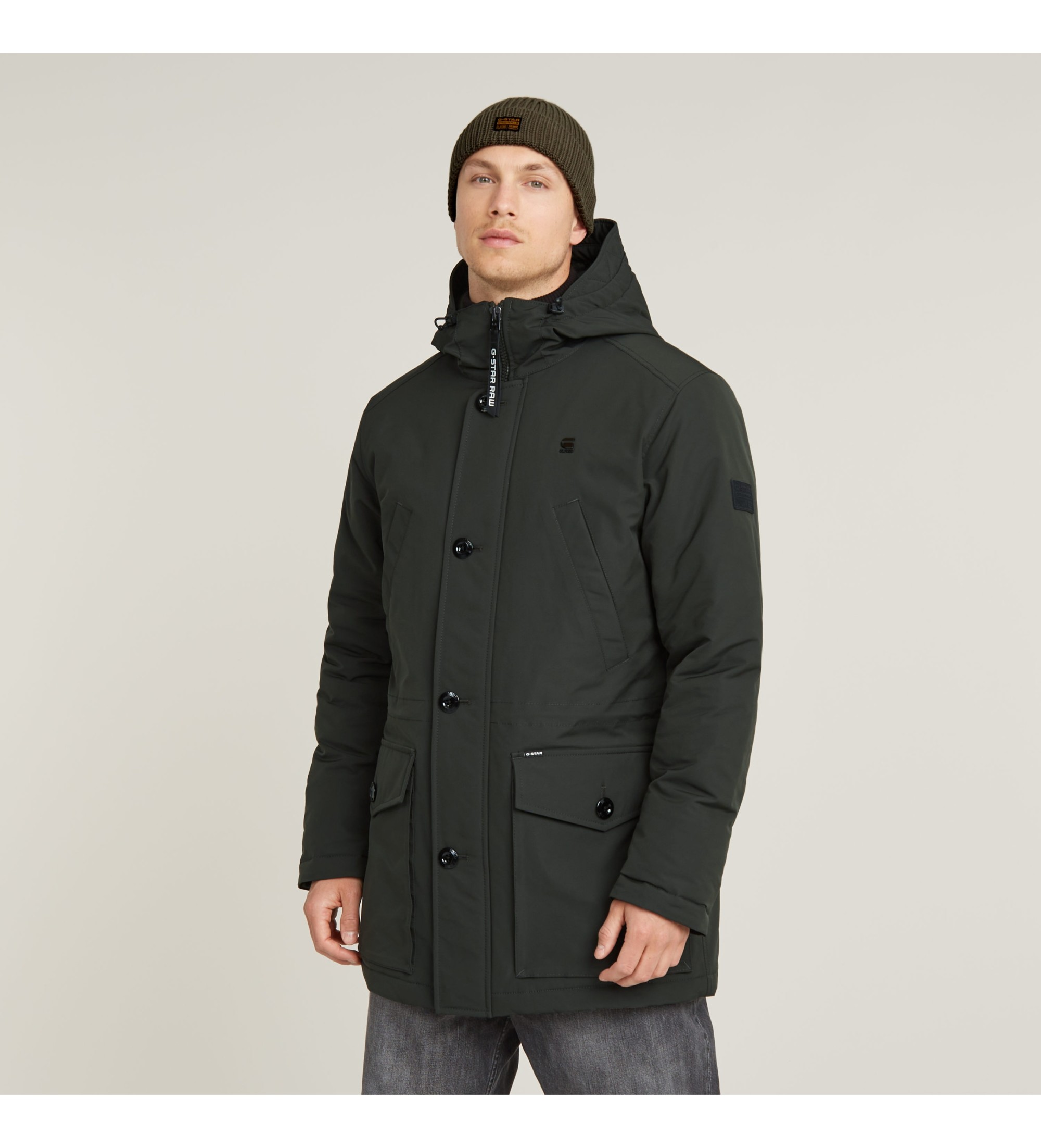 G-Star für Herren. D26402-D908-995 Vodan Parka gefüttert dunkelgrau (S), Lässig, Recyceltes Polyester, Nachhaltig