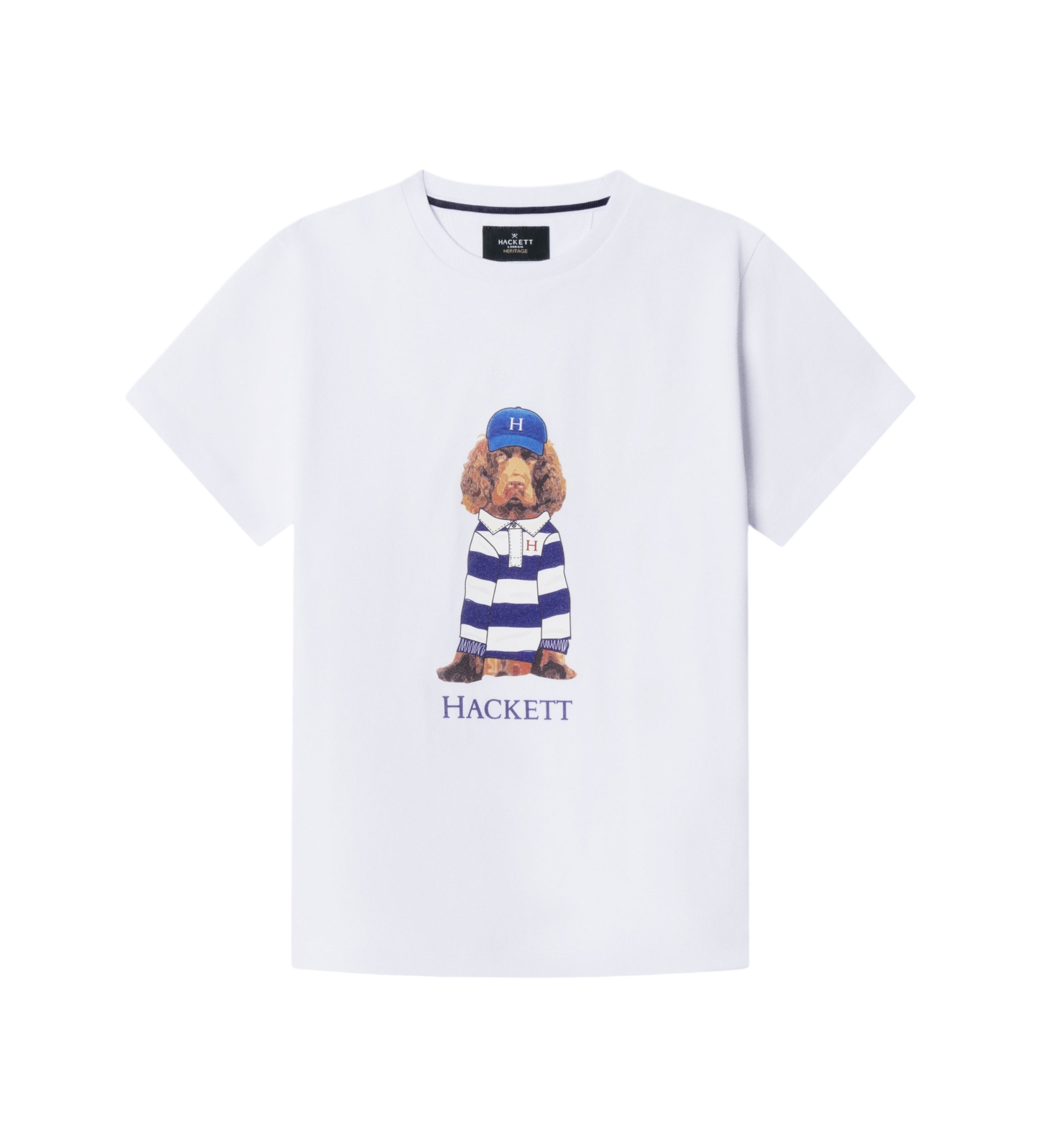 Hackett London für Jungen. HK5000038 Weißes Harry-Heritage-T-Shirt (15años= 170cm), Lässig, Baumwolle, Kurzarm, Kinderbekleidung