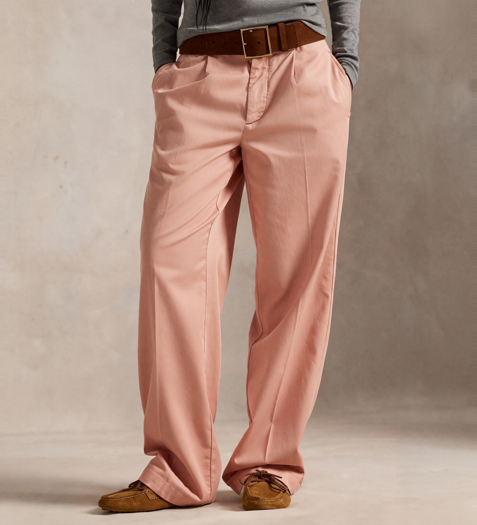 Polo Ralph Lauren für Damen. 211A96676003 Entspannte Baumwollhose mit korallenroten Abnähern (34), Lässig, Rosa, Baumwolle, Klassisch