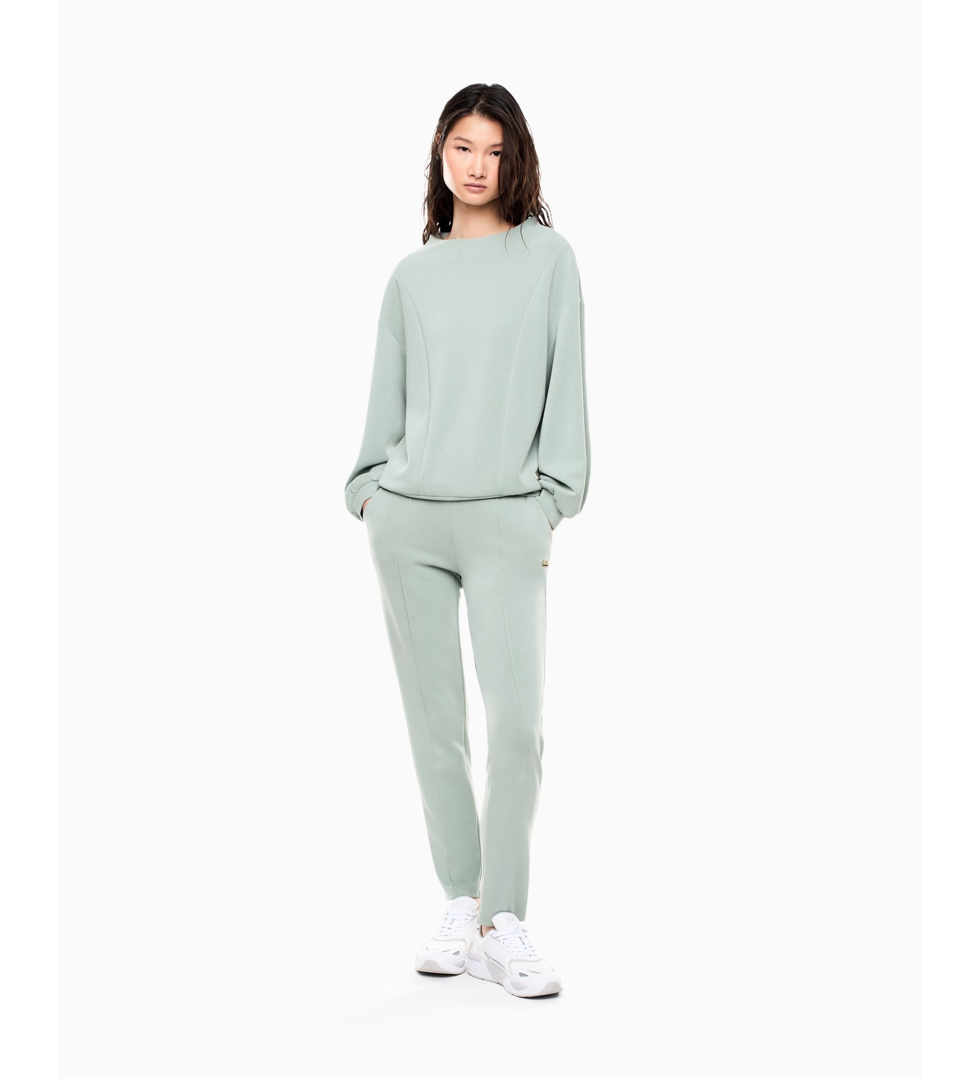 EA7 für Damen. 7W000194_AF12643 Set ?Core Lady Relax? in Grün (S), Lässig, Sportlich, Sportbekleidung, Multisport, Elastan, Langarm