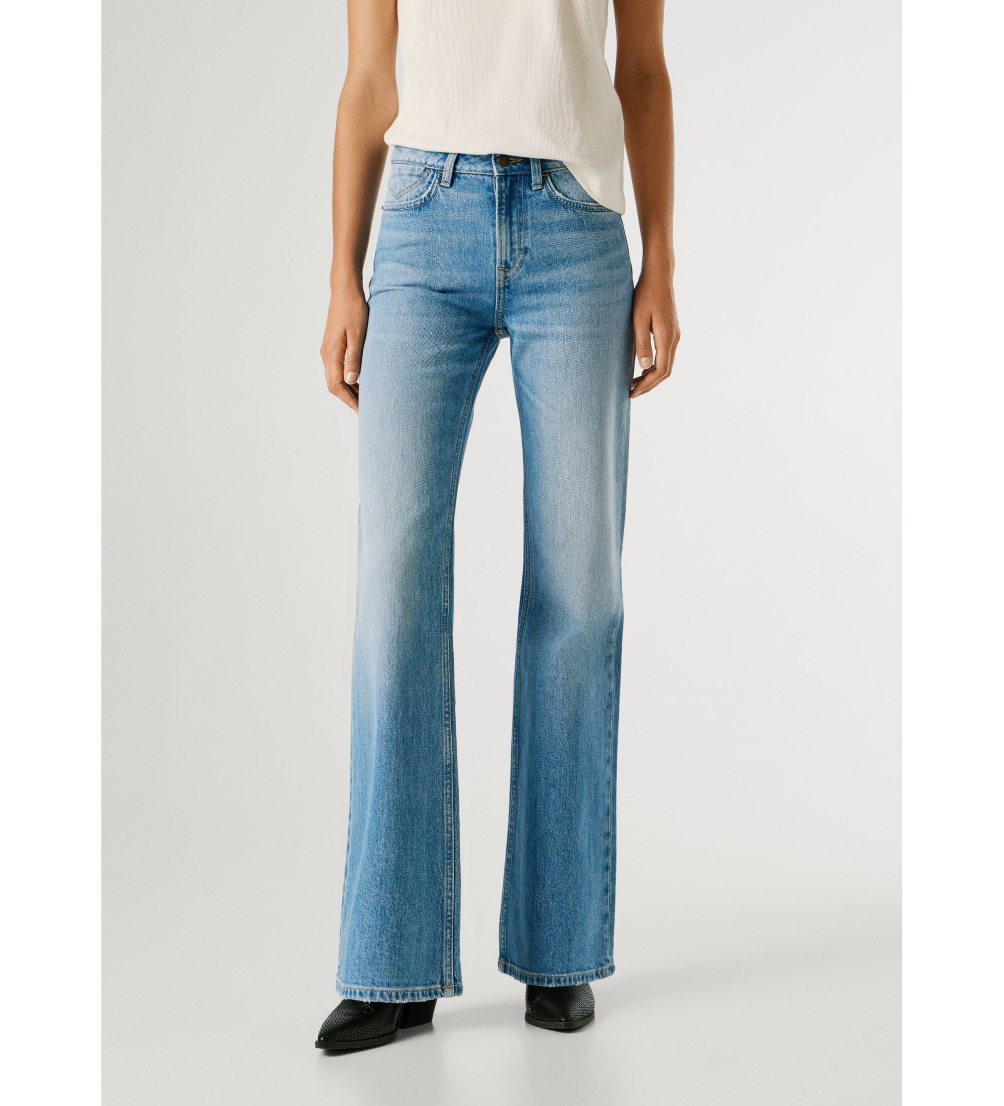 Pepe Jeans für Damen. PL20508052VC Blaue Willa-Jeans mit ausgestelltem Bein (32/34), Lässig, Baumwolle, Denim
