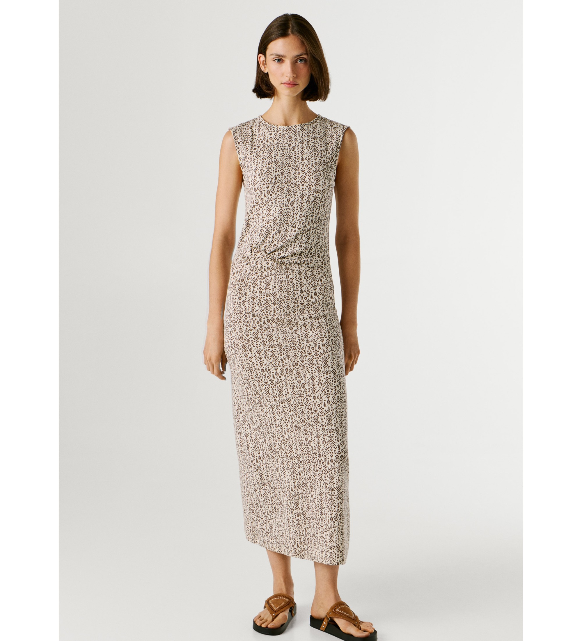 Pepe Jeans für Damen. PL9537814 Braunes Lexi-Kleid (XS), Lässig, Baumwolle, Ärmellos / Hosenträger