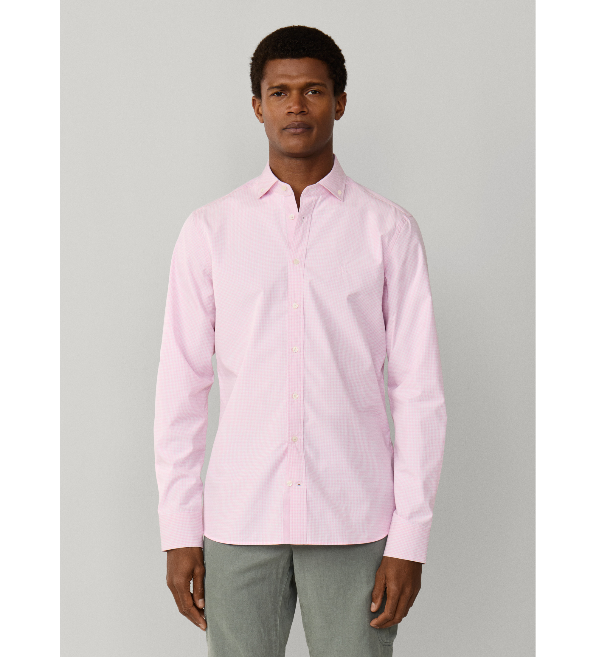 Hackett London für Herren. HM3010538 Rosa City-Hemd mit Gingham-Muster (XL), Lässig, Baumwolle, Klassisch, Langarm