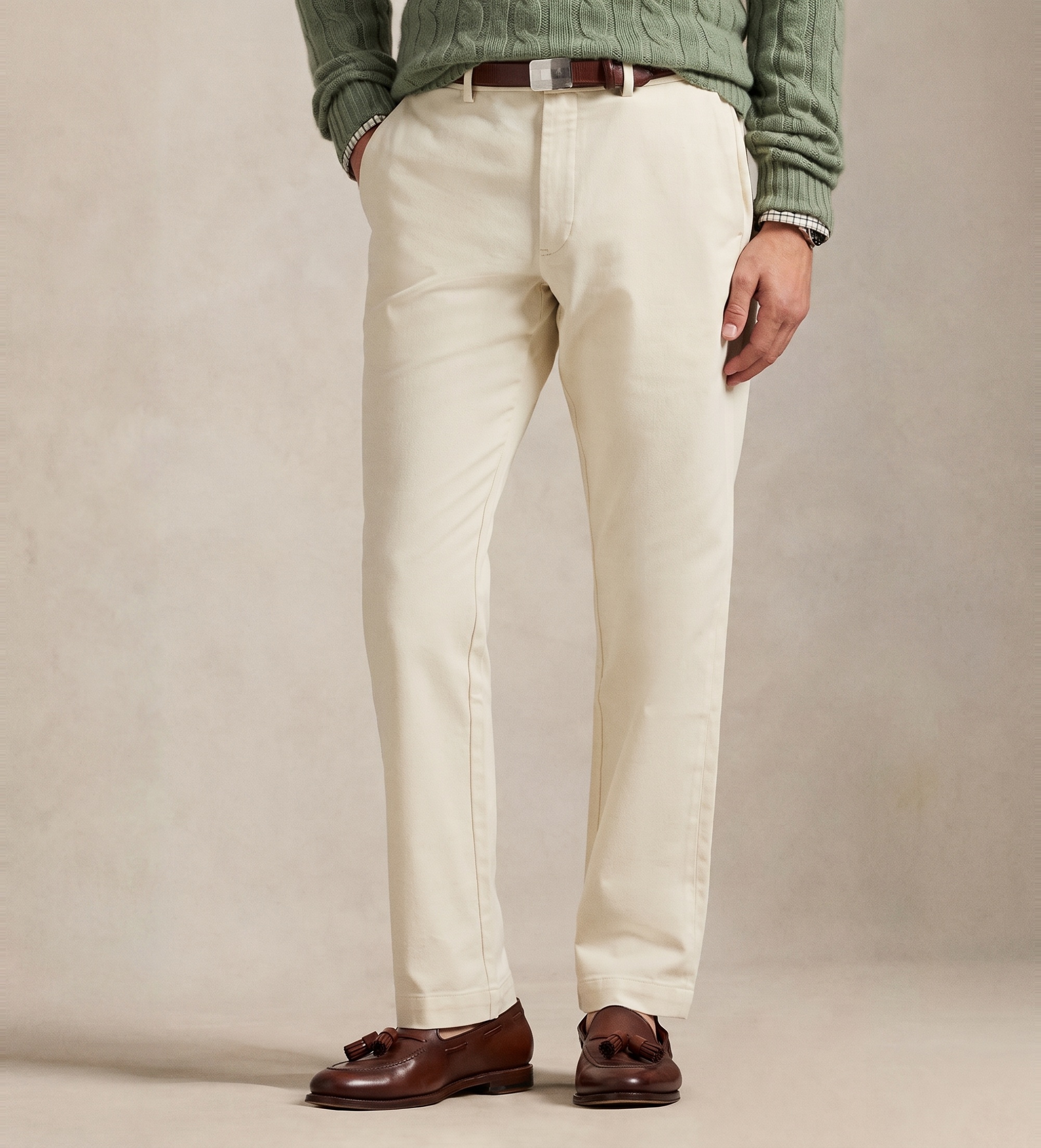 Polo Ralph Lauren für Herren. 710P03754004 Elastische beigefarbene Caprihose von Manhasset (33/34), Lässig, Baumwolle, Klassisch