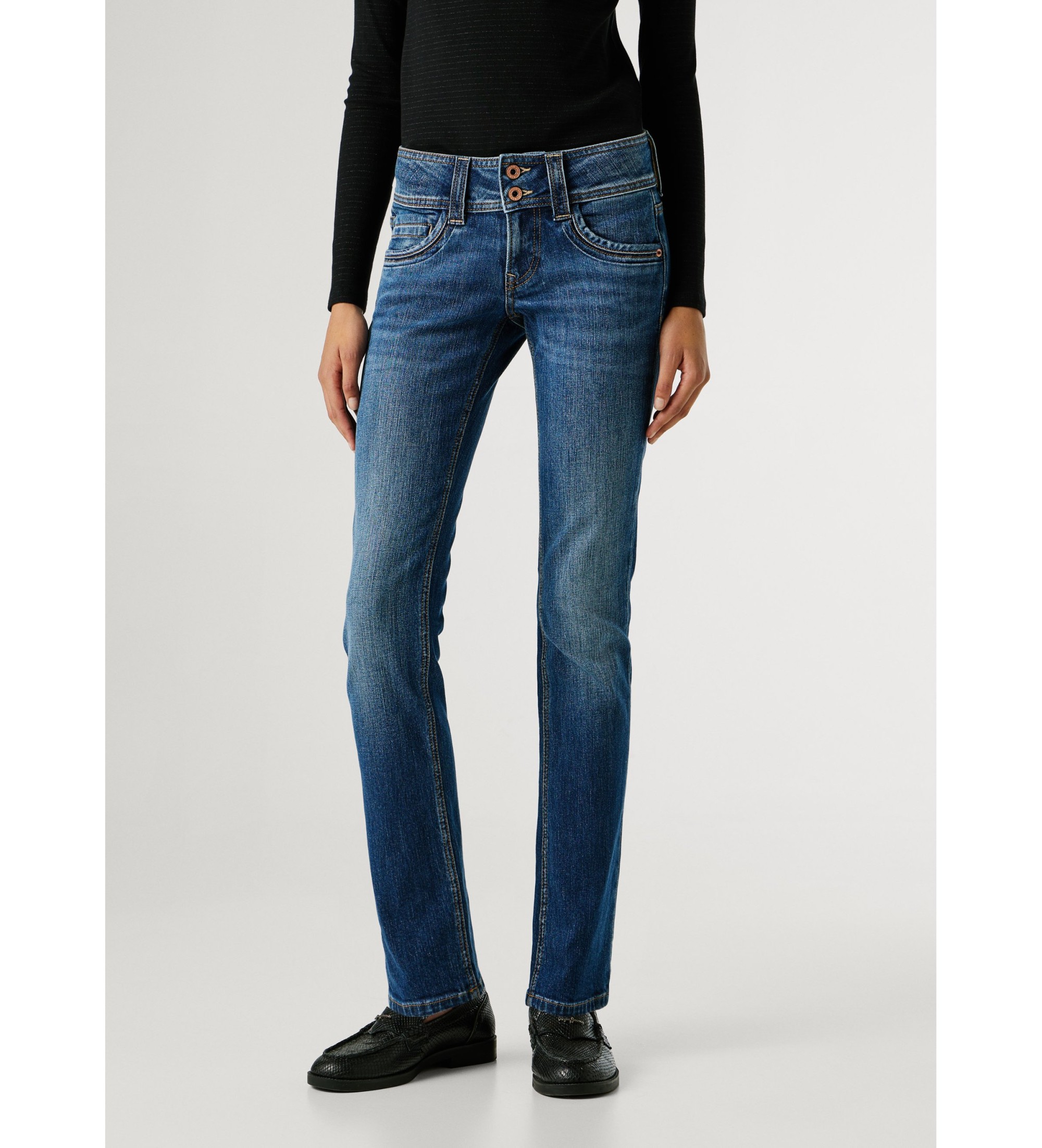 Pepe Jeans für Damen. PL20415985AC Blaue Slim-Fit-Jeans ?Iconic? (30/34), Lässig, Baumwolle, Denim