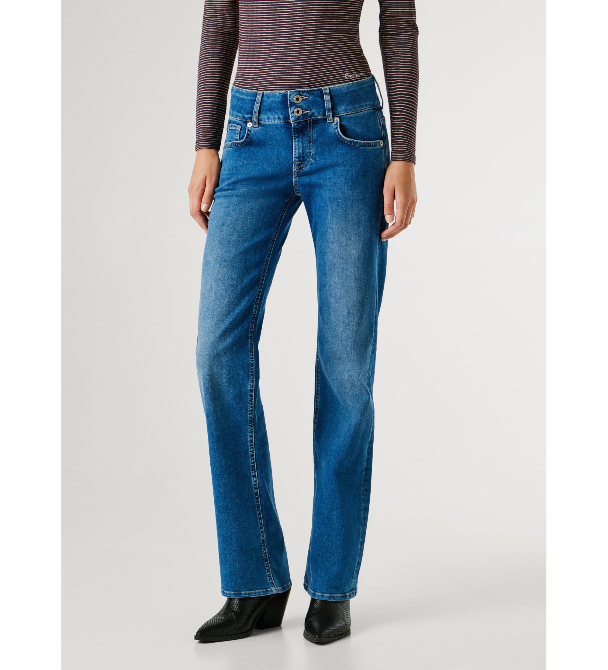 Pepe Jeans für Damen. PL20484854FE Blaue Straight-Jeans ?Venus? (28/34), Lässig, Baumwolle, Denim