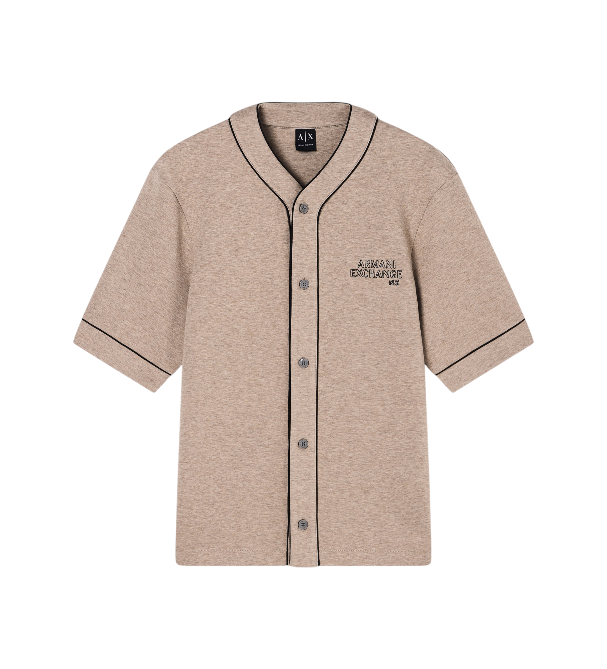 A|X Armani Exchange für Herren. XM002012AF10818O6013 Baseball-T-Shirt ?Driftwood? (XL), Lässig, Grün, Baumwolle, Kurzarm
