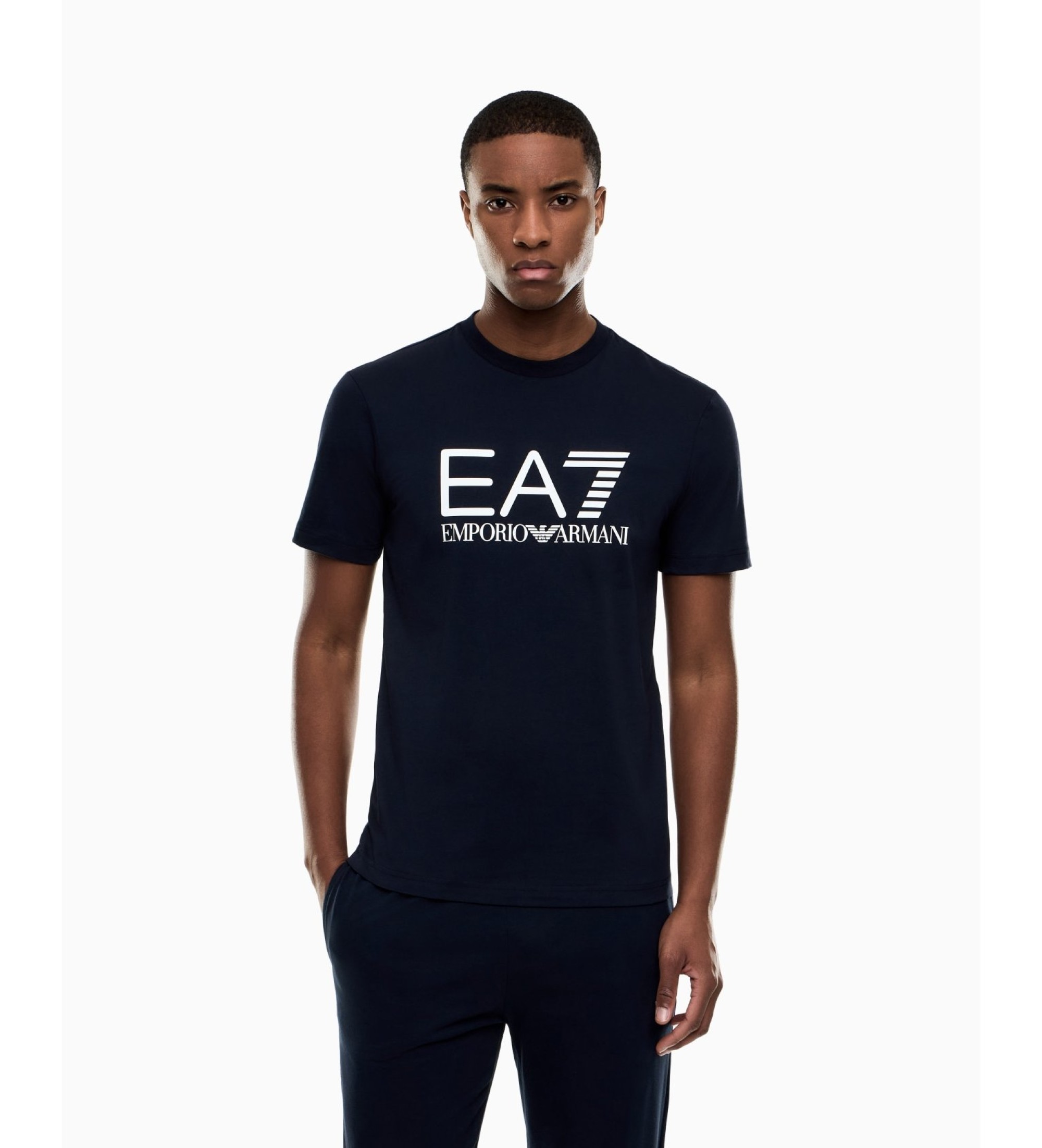 EA7 für Herren. 7M001412_AF22264 T-Shirt ?Core Identity? in Marineblau (M), Lässig, Baumwolle, Kurzarm