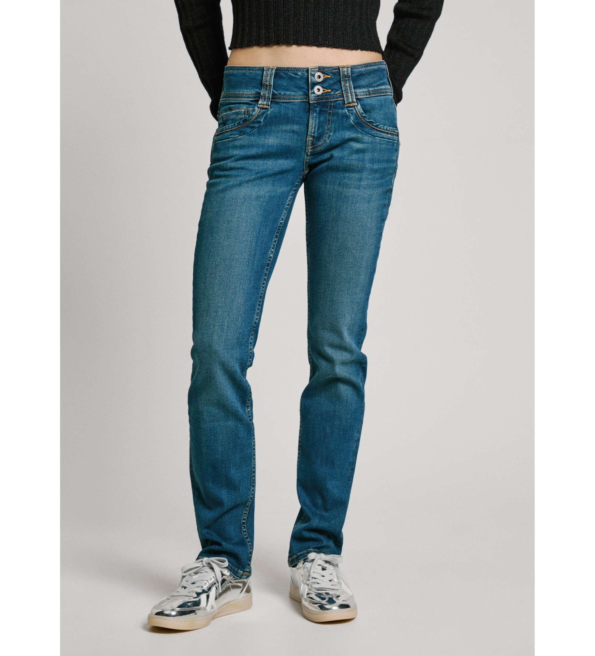 Pepe Jeans für Damen. PL204159IA1 Jeans in Regular-Fit, Iconic Gen, blau (29/30), Lässig, Baumwolle, Denim, Nachhaltig