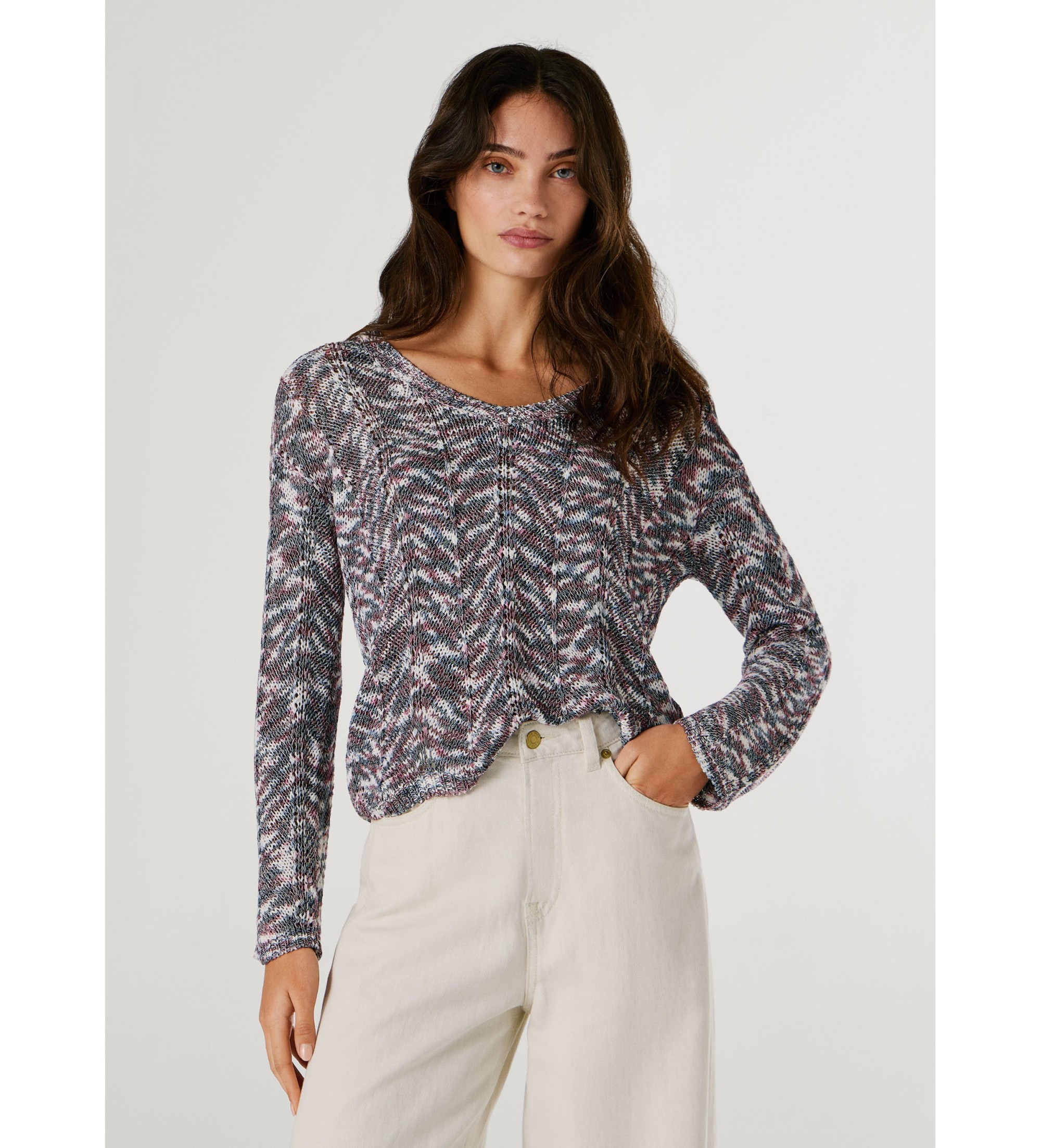 Pepe Jeans für Damen. PL7000114 Mehrfarbiger Koda-Pullover (M), Lässig, Acryl, Langarm