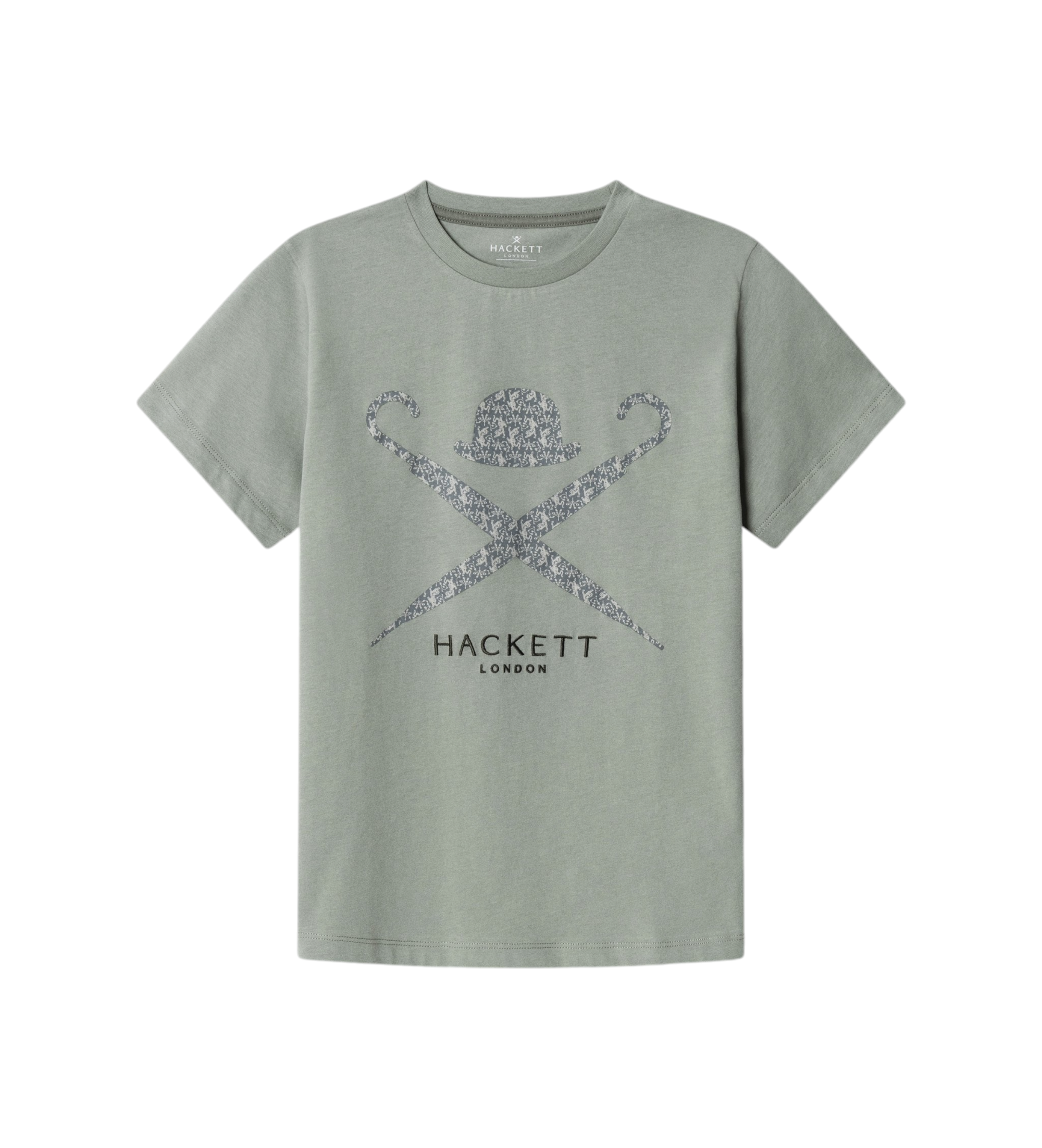 Hackett London für Jungen. HK5000029 Grünes T-Shirt mit Tiger-Logo (13Años= 157cm), Lässig, Baumwolle, Kurzarm, Kinderbekleidung