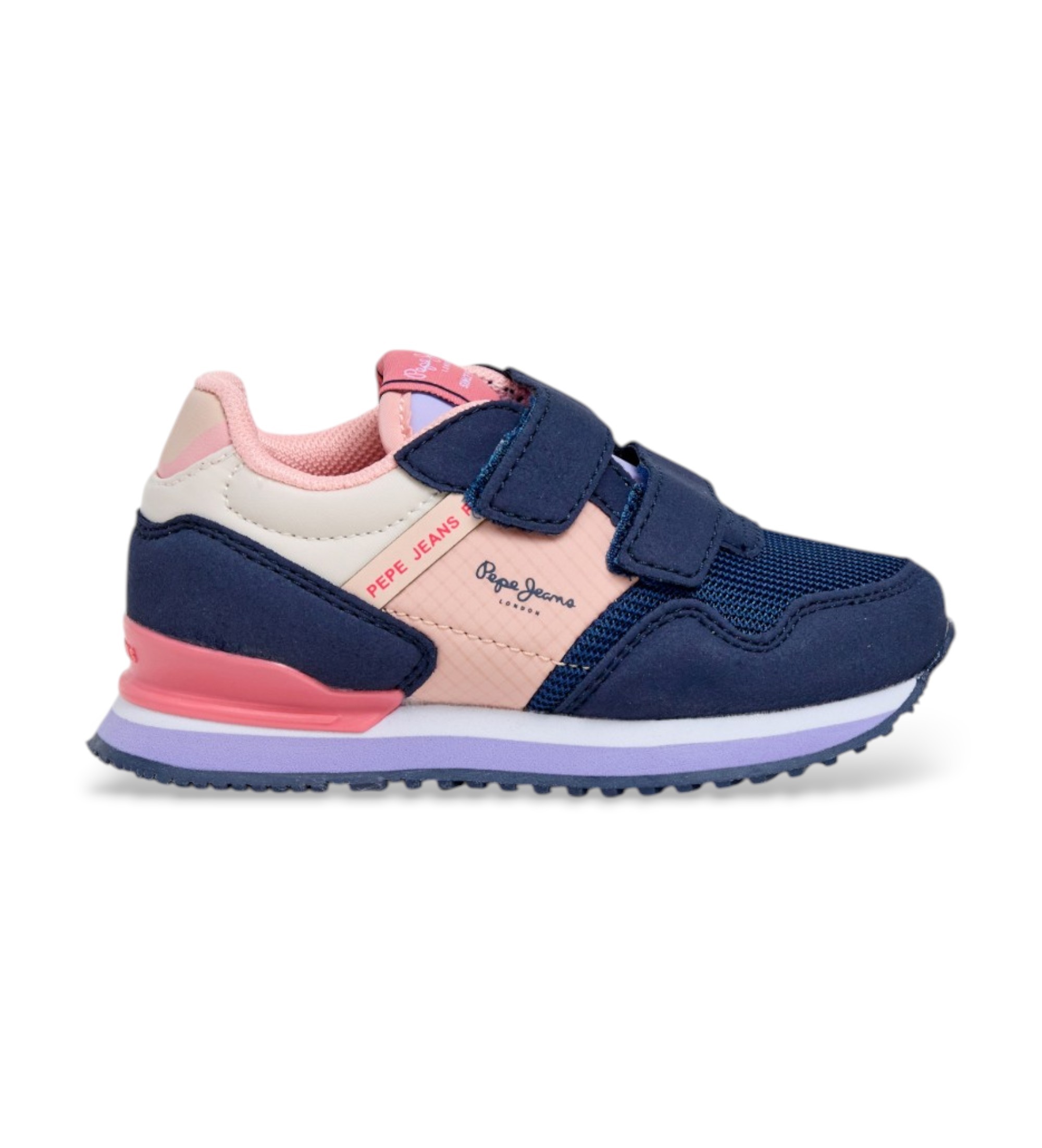 Pepe Jeans für Mädchen. PGS400018 Sneaker ?London Day? in Marineblau (29), Wohnung, Klettverschluss, Lässig, Sportlich, Kinderbekleidung
