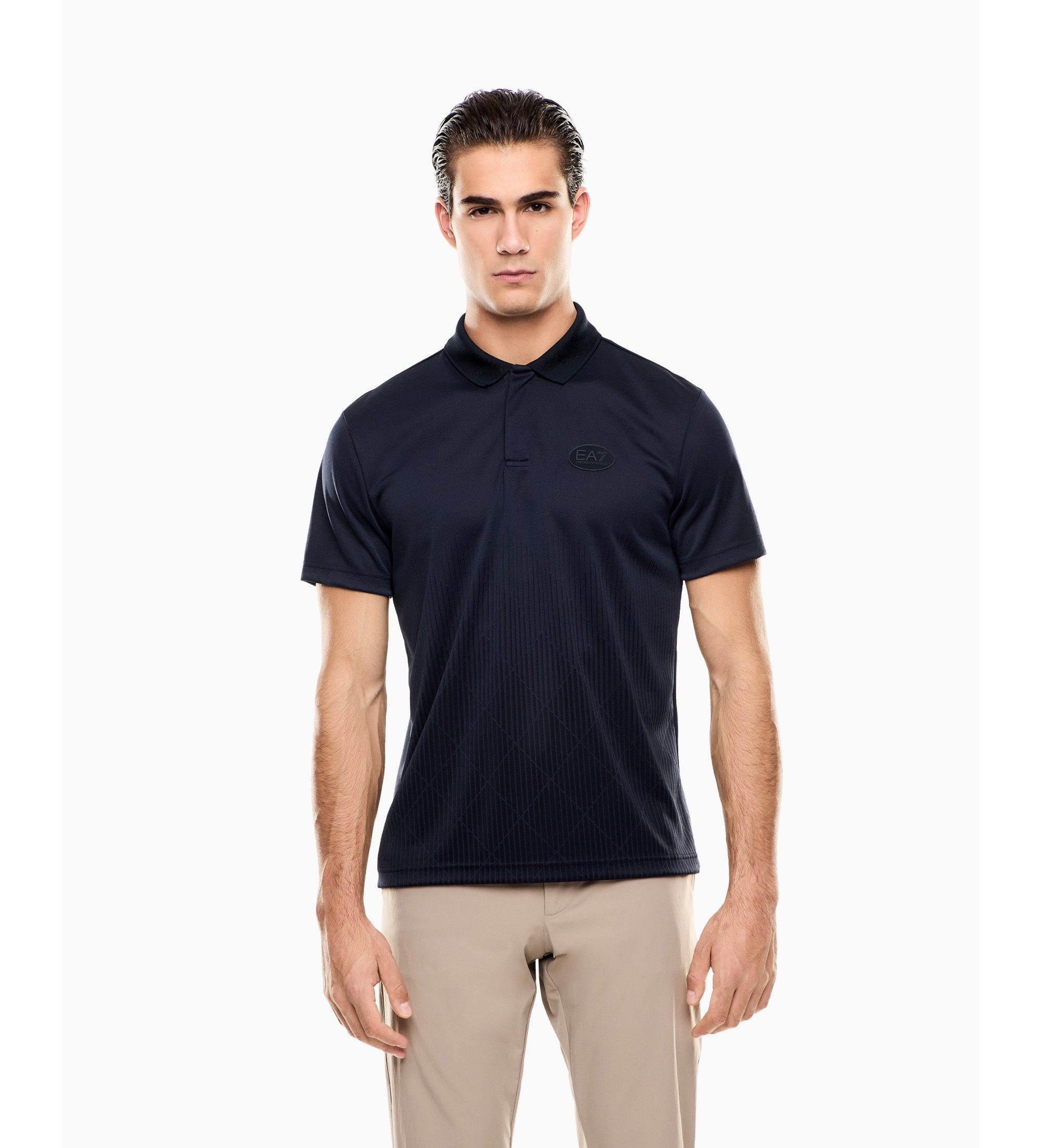 EA7 für Herren. 7M001287_AF22277 Blaues Polo-Shirt von Golf Pro (XXL), Lässig, Sportlich, Polyester, Kurzarm